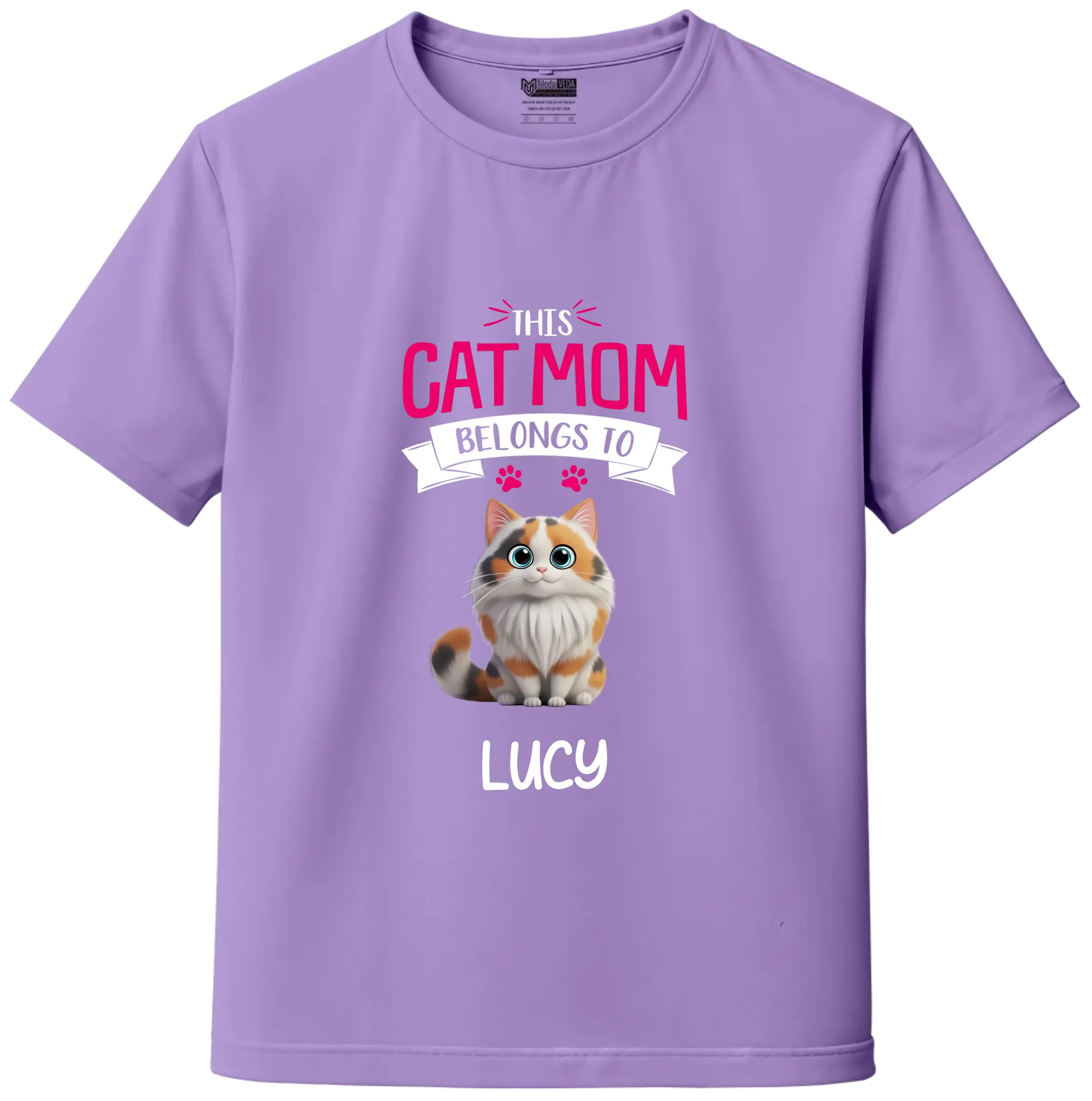 Custom Cat Mom Tee – Add Your Cat’s Name & Cat's Artwork