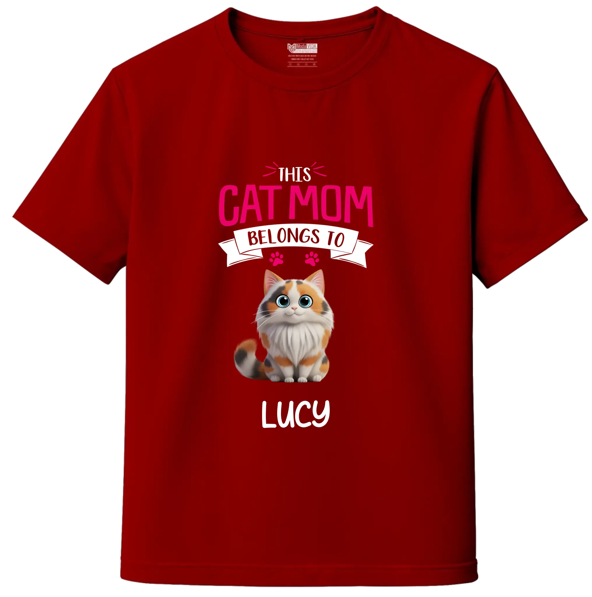 Custom Cat Mom Tee – Add Your Cat’s Name & Cat's Artwork