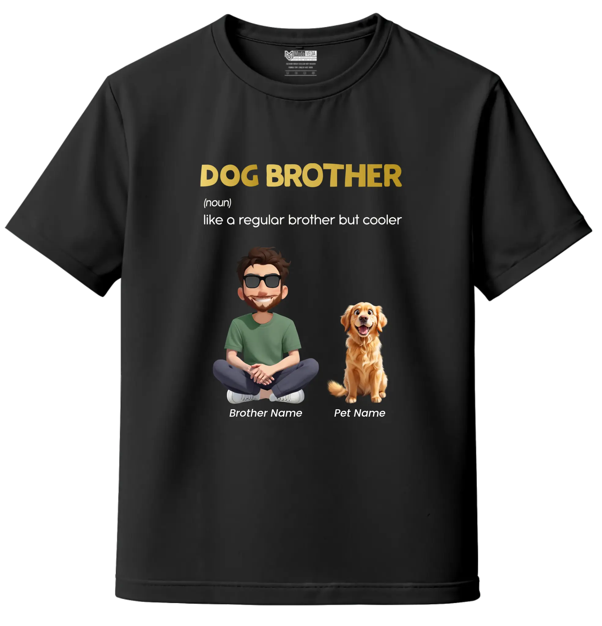 Personalized Dog Brother T-Shirt - Custom Character & Dog Breed Design
