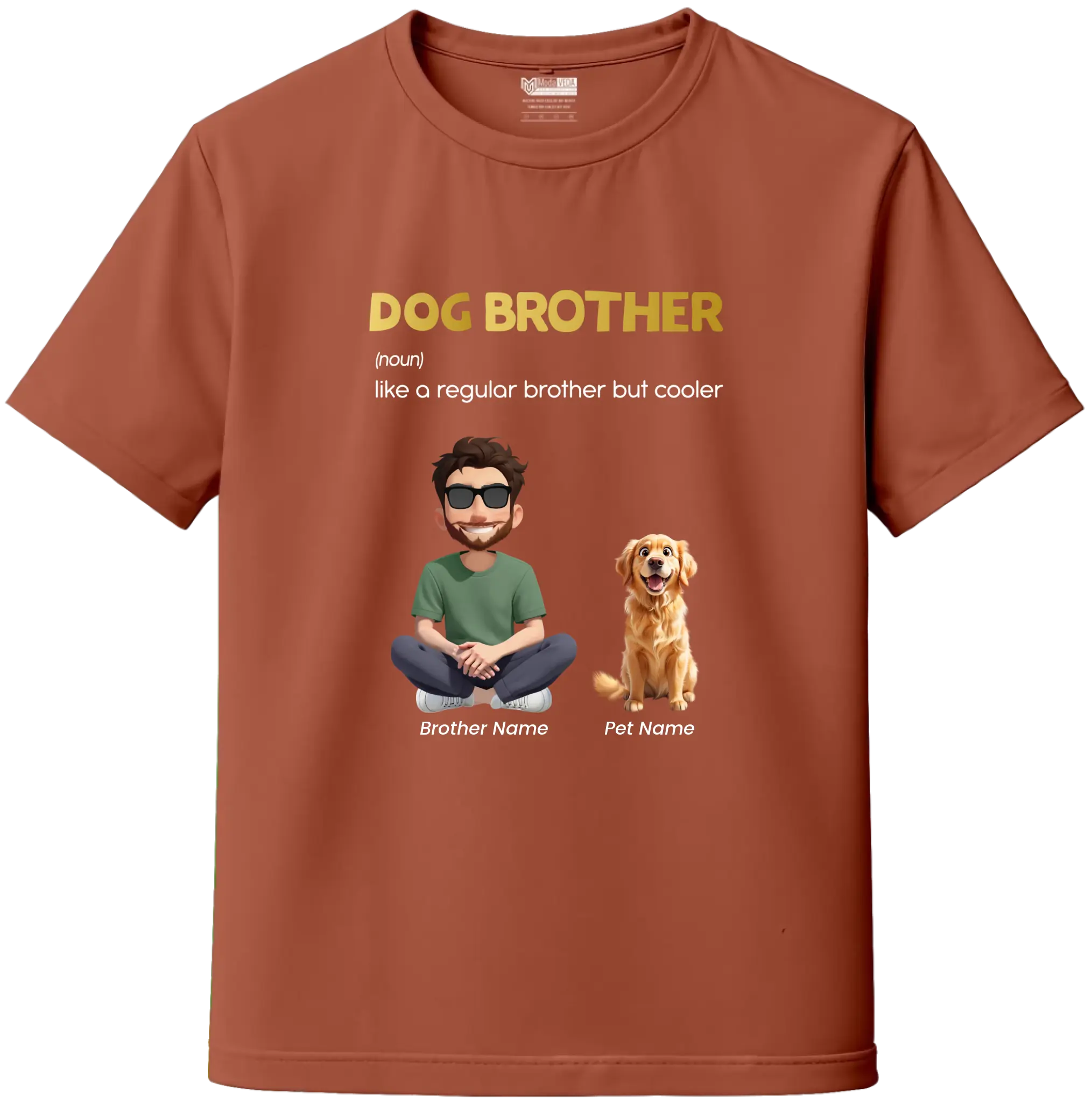 Personalized Dog Brother T-Shirt - Custom Character & Dog Breed Design