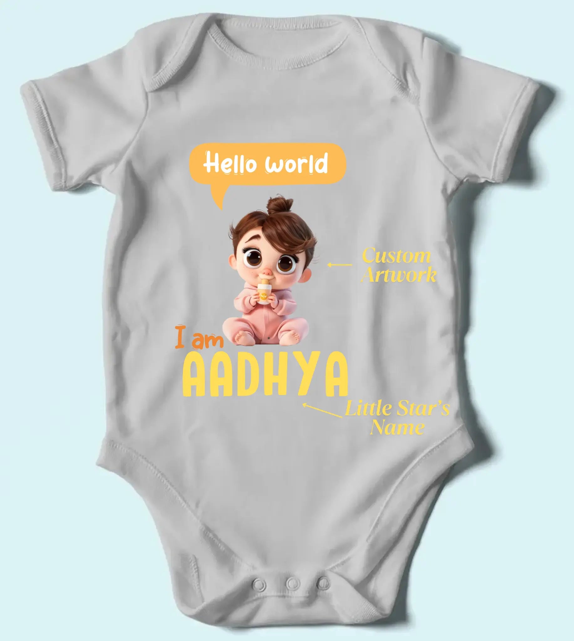 Custom Romper for Boys/Girls - Cute Baby Avatar with Name