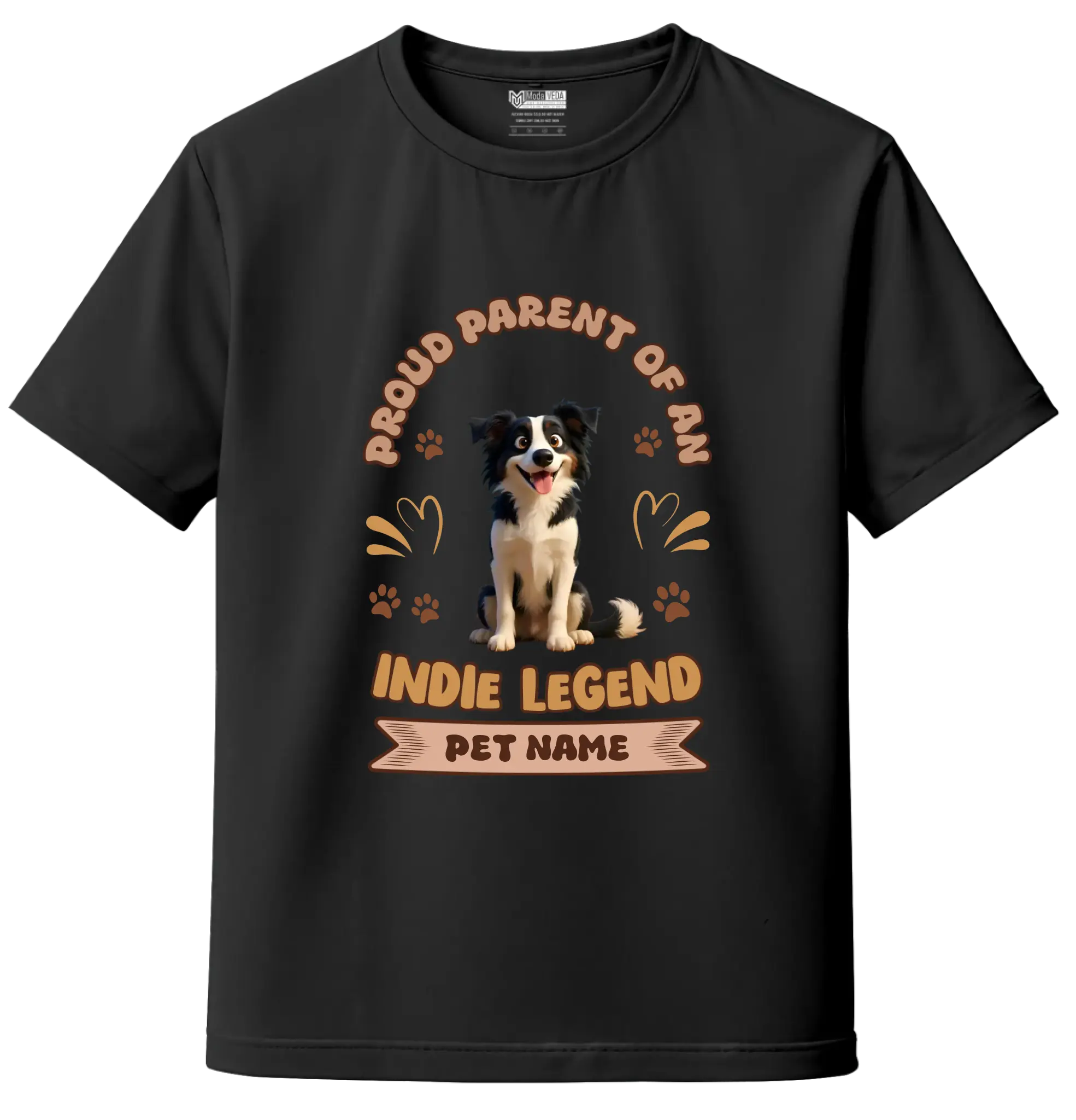 Indie Dog Lover Custom Unisex Tee - Add Your Pet Image & Name