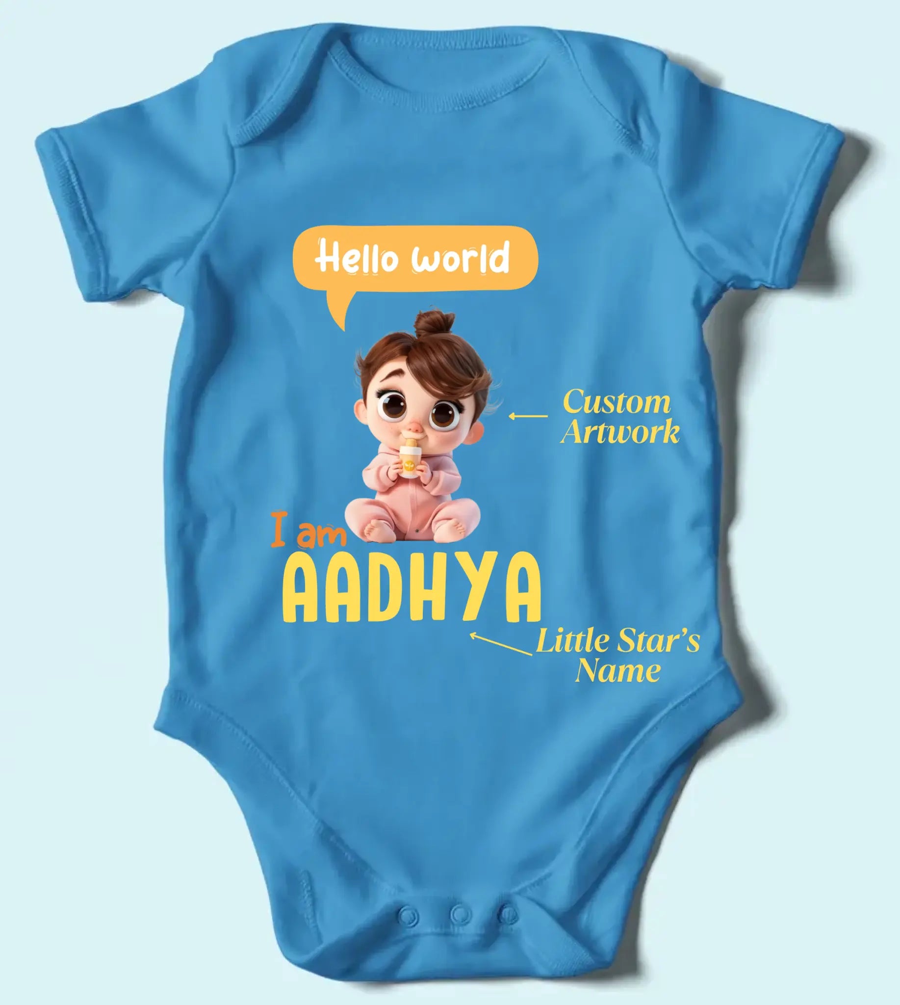Custom Romper for Boys/Girls - Cute Baby Avatar with Name