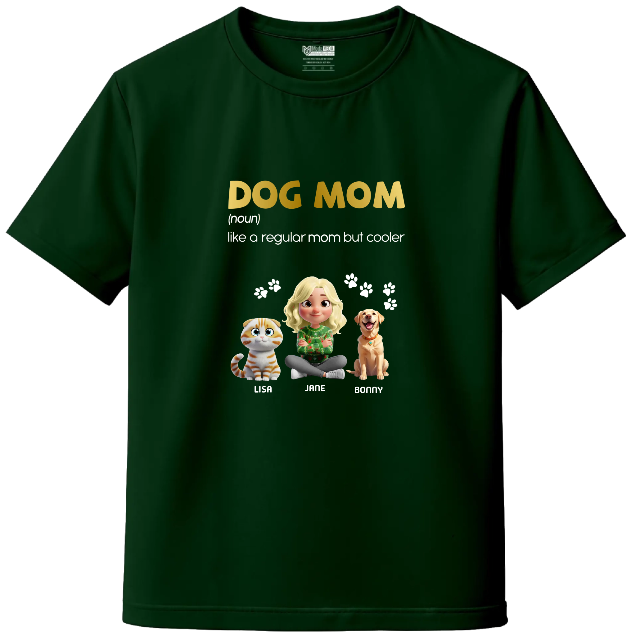 Personalized Pet Parent T-Shirt – Cat Mom, Cat Dad, Dog Mom, Dog Dad & Fur Parent