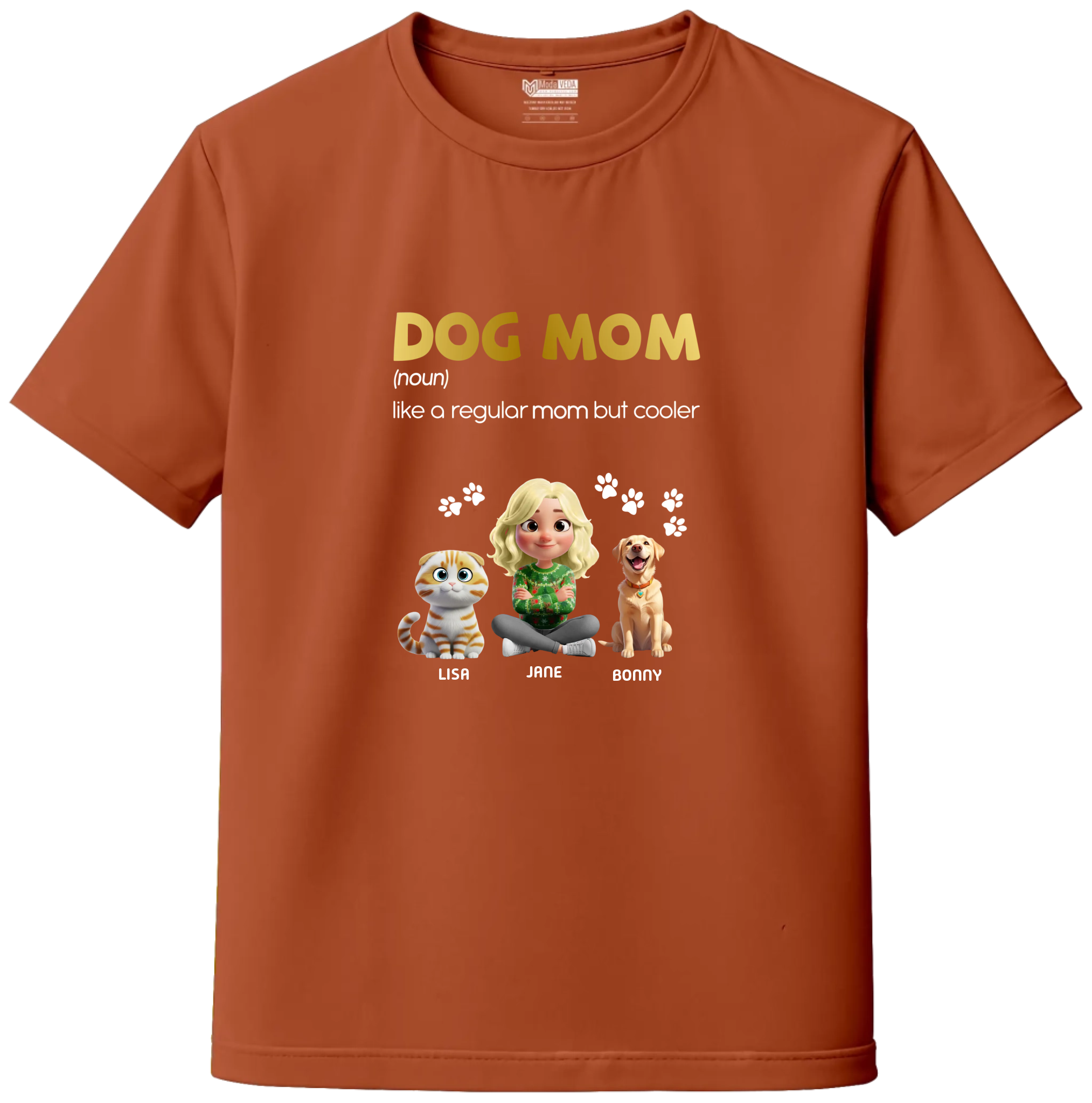 Personalized Pet Parent T-Shirt – Cat Mom, Cat Dad, Dog Mom, Dog Dad & Fur Parent