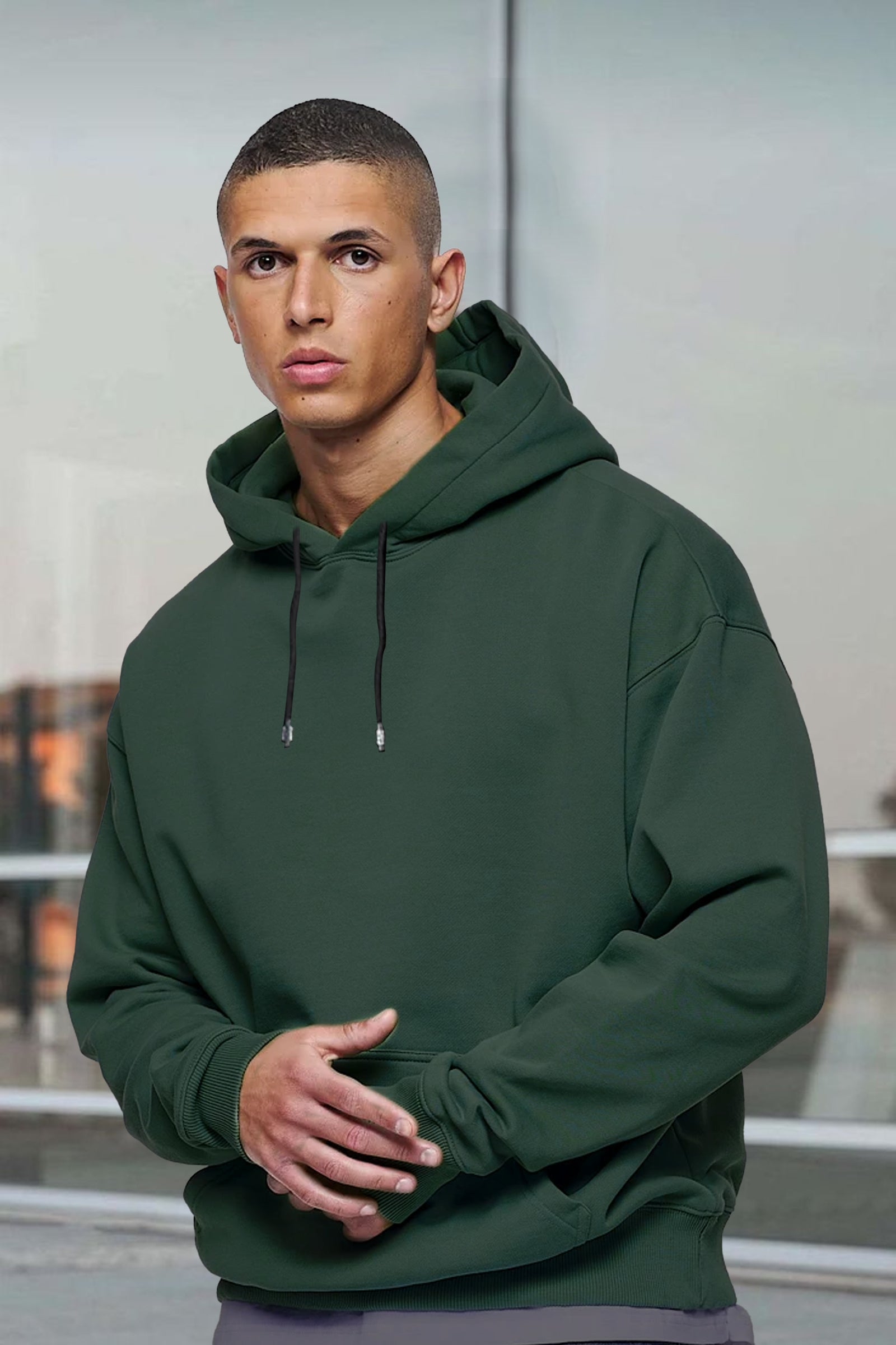 Hooded Sweatshirt Bottle Green