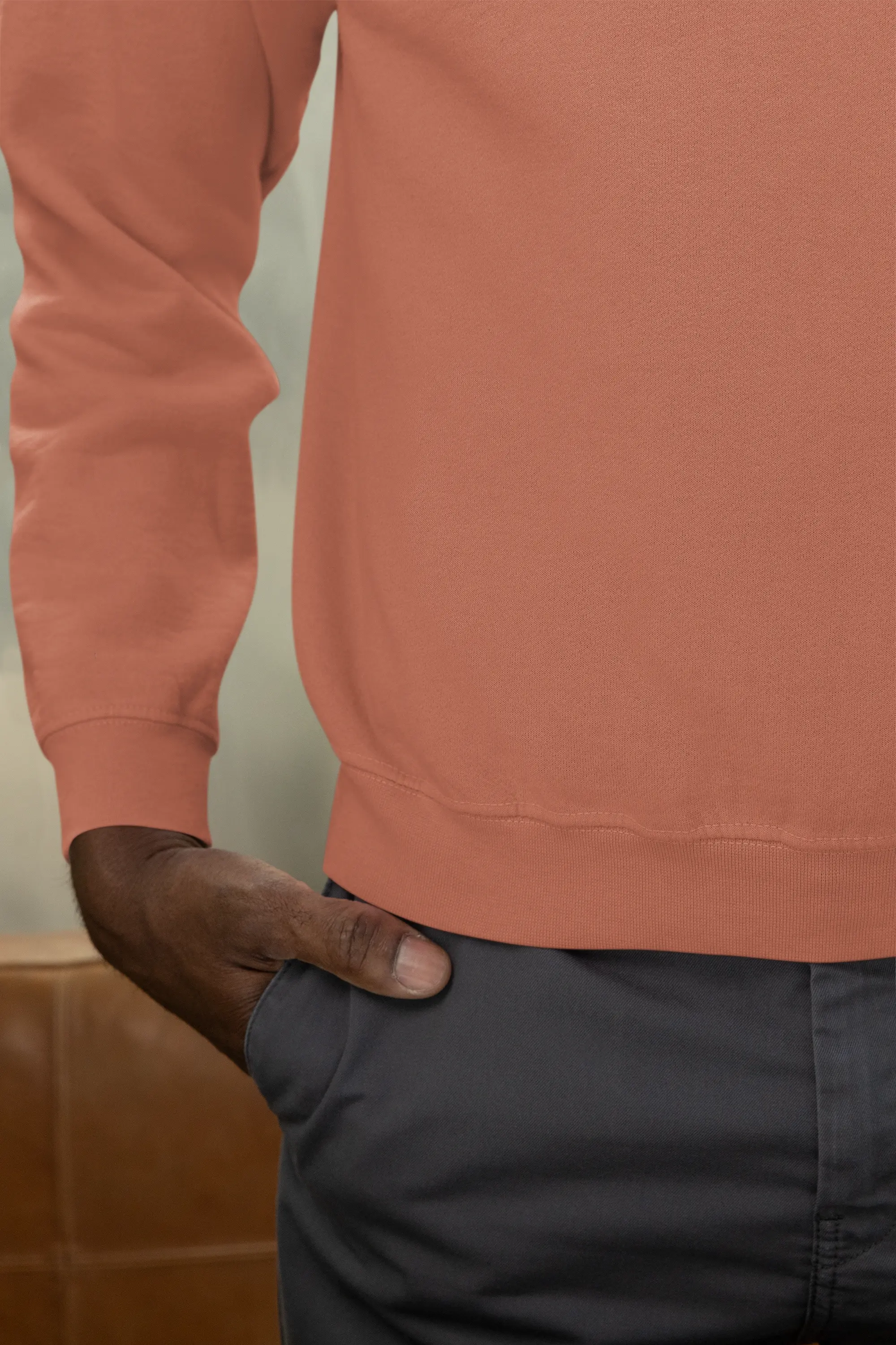 Premium Plain Sweatshirt Coral