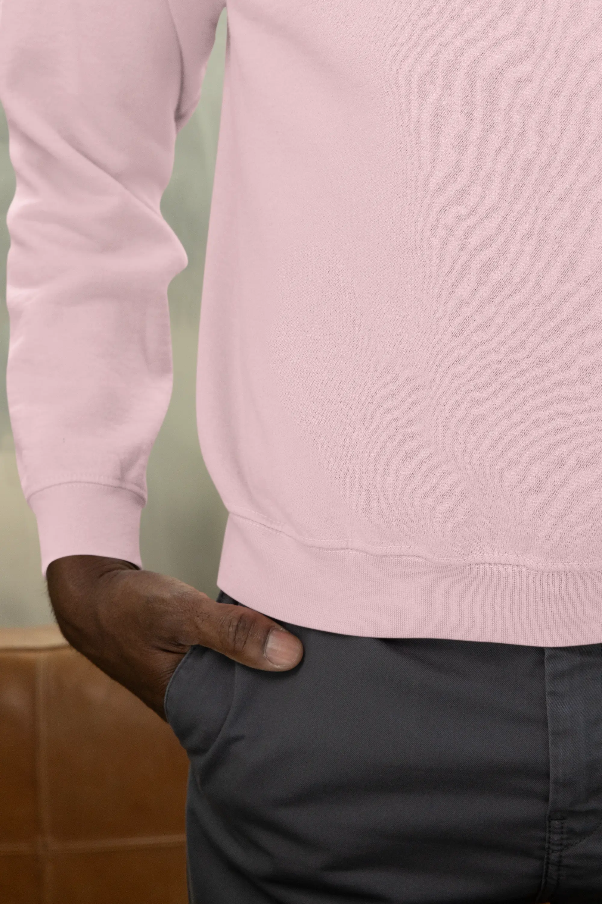 Plain Sweatshirt Light Baby Pink