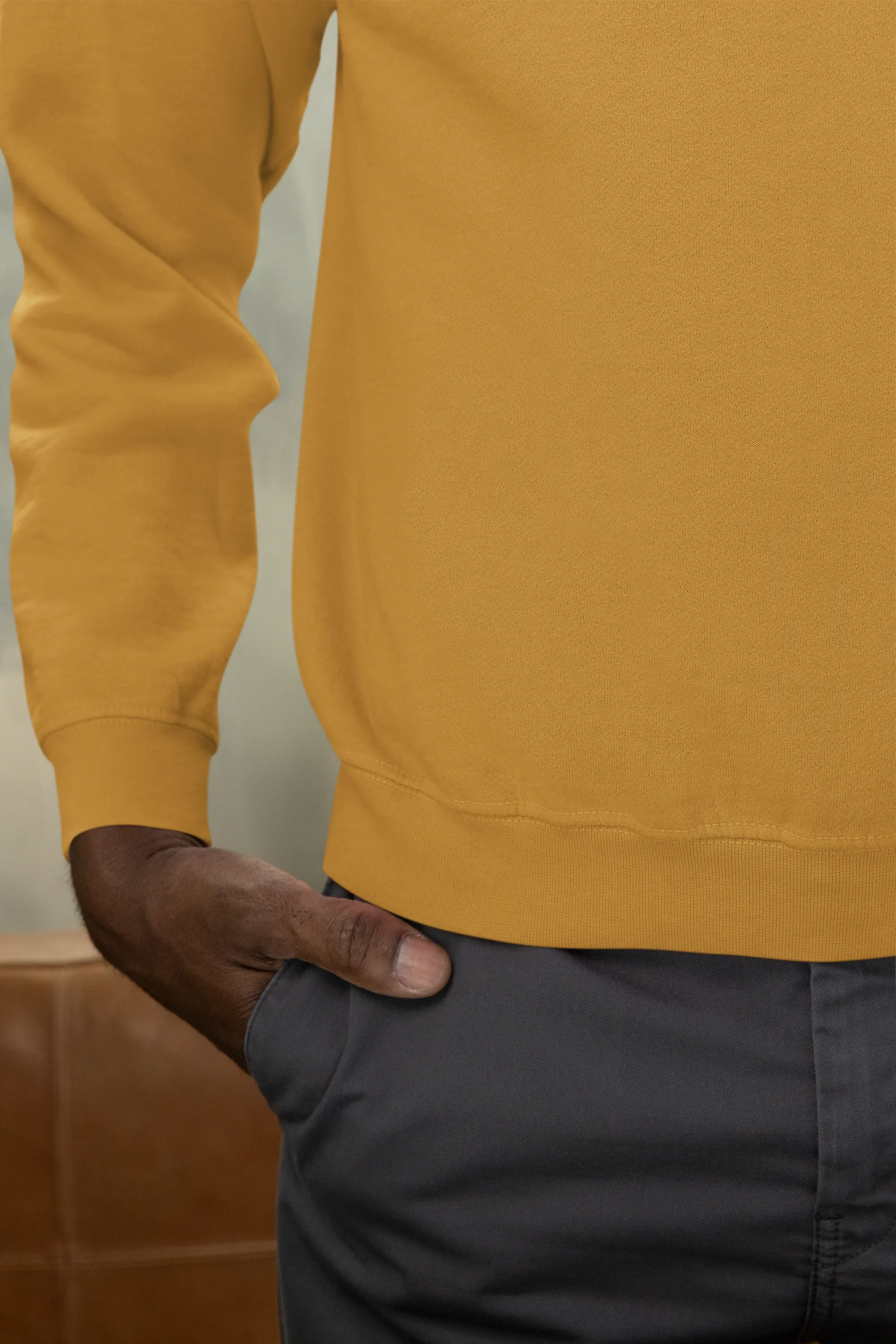 Premium Plain Sweatshirt Mustard Yellow