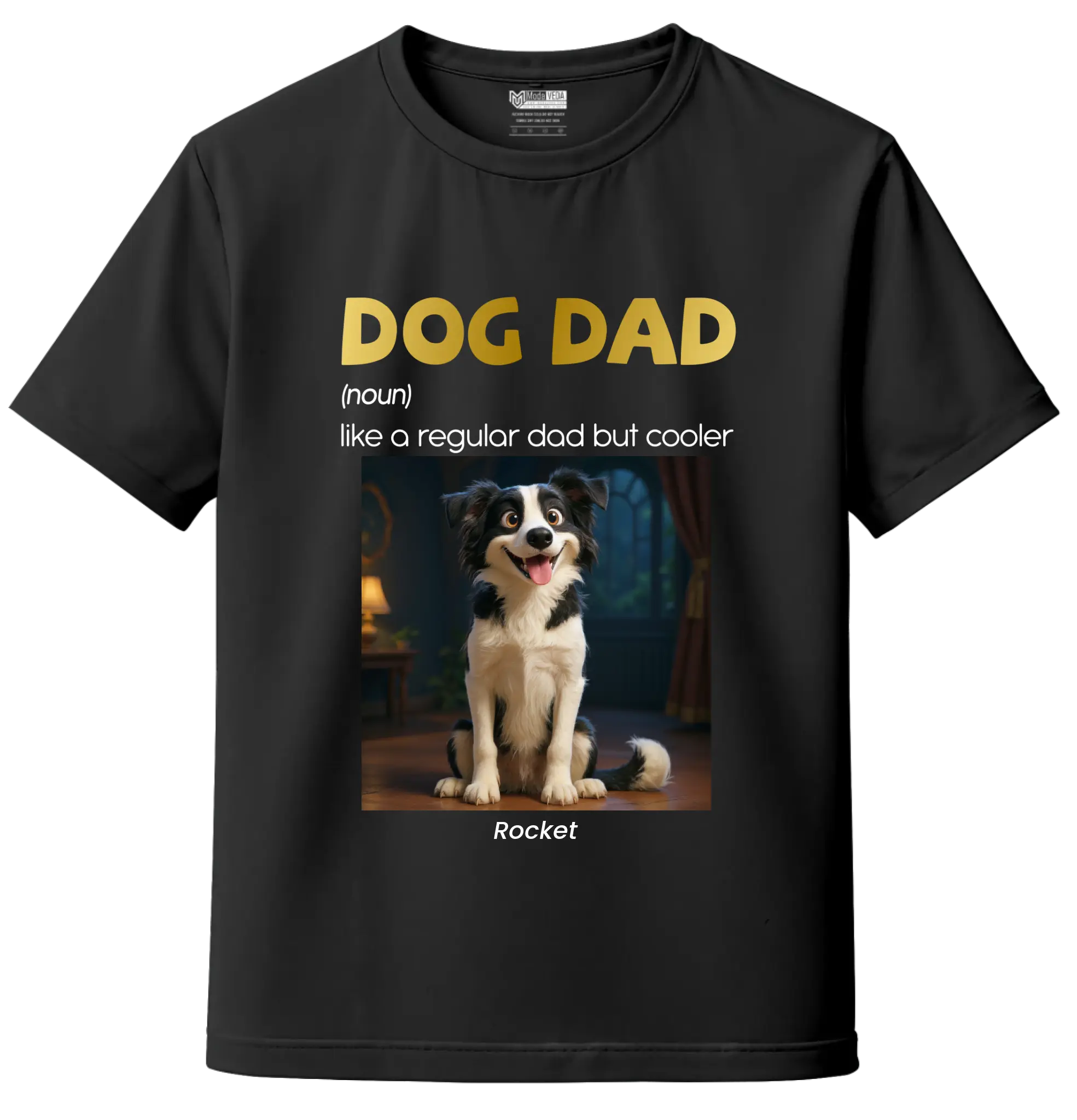 AI Cartoon Pet Portrait T-Shirt – Dog Dad Edition