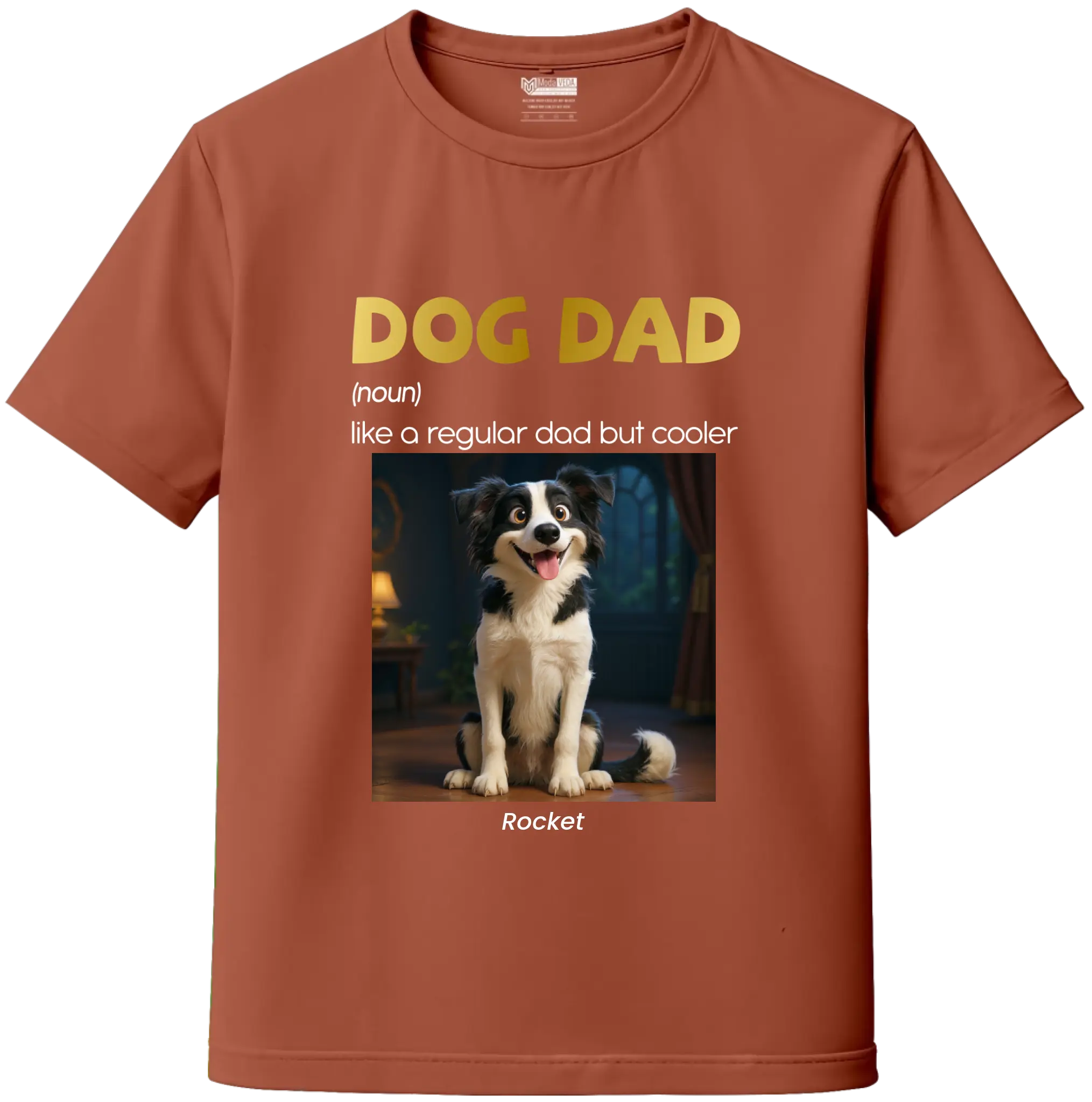 AI Cartoon Pet Portrait T-Shirt – Dog Dad Edition