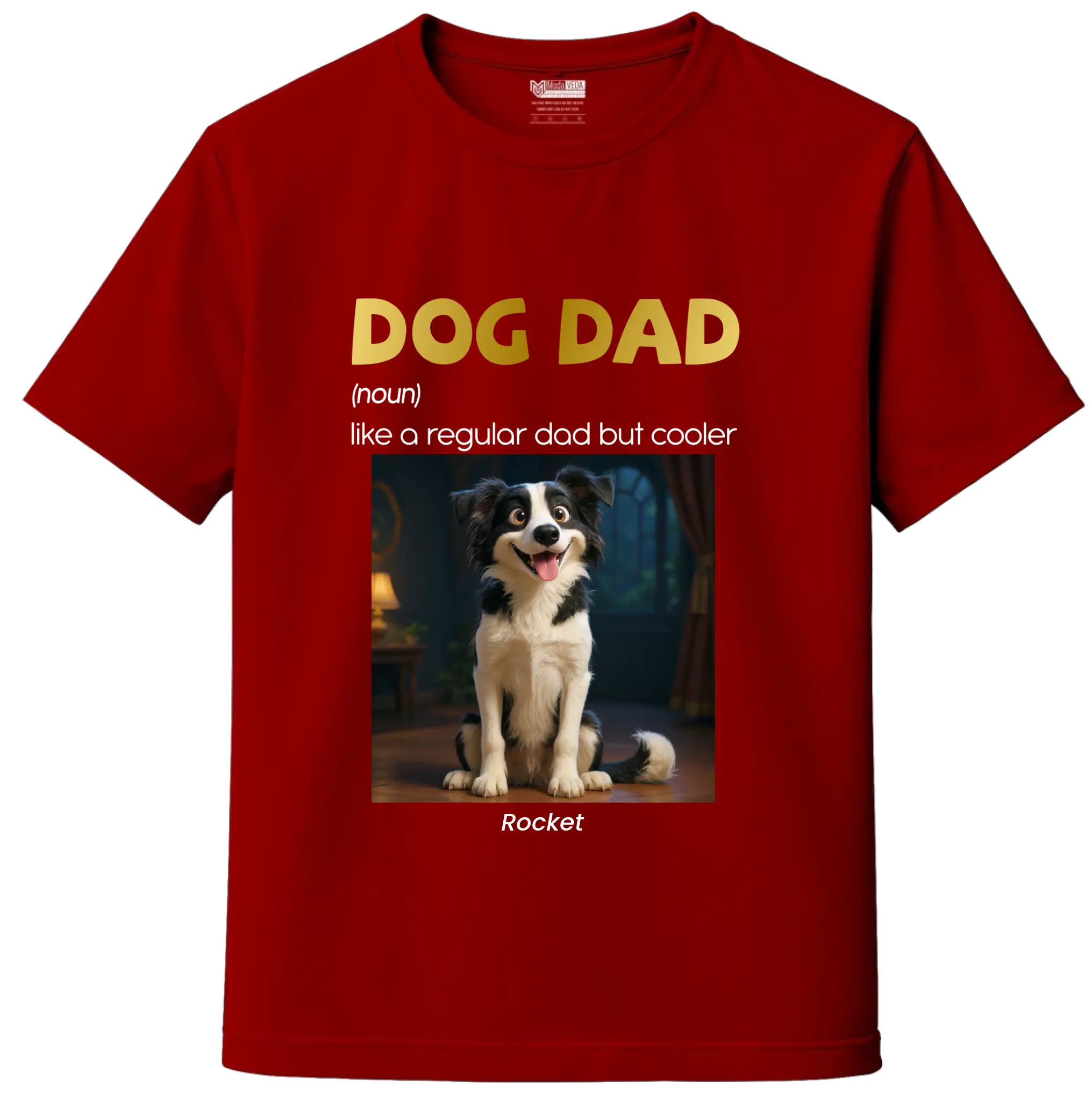 AI Cartoon Pet Portrait T-Shirt – Dog Dad Edition