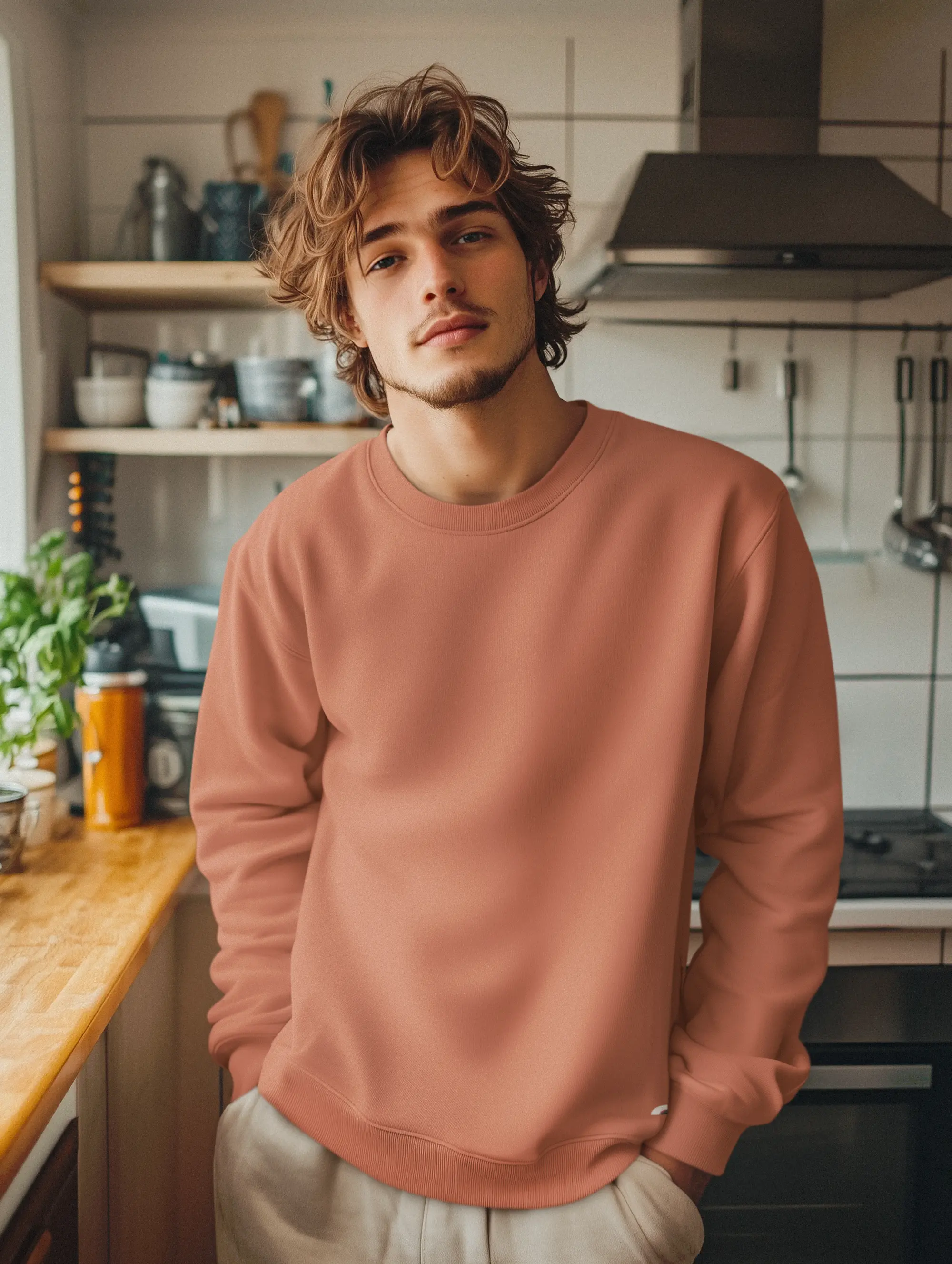 Premium Plain Sweatshirt Coral