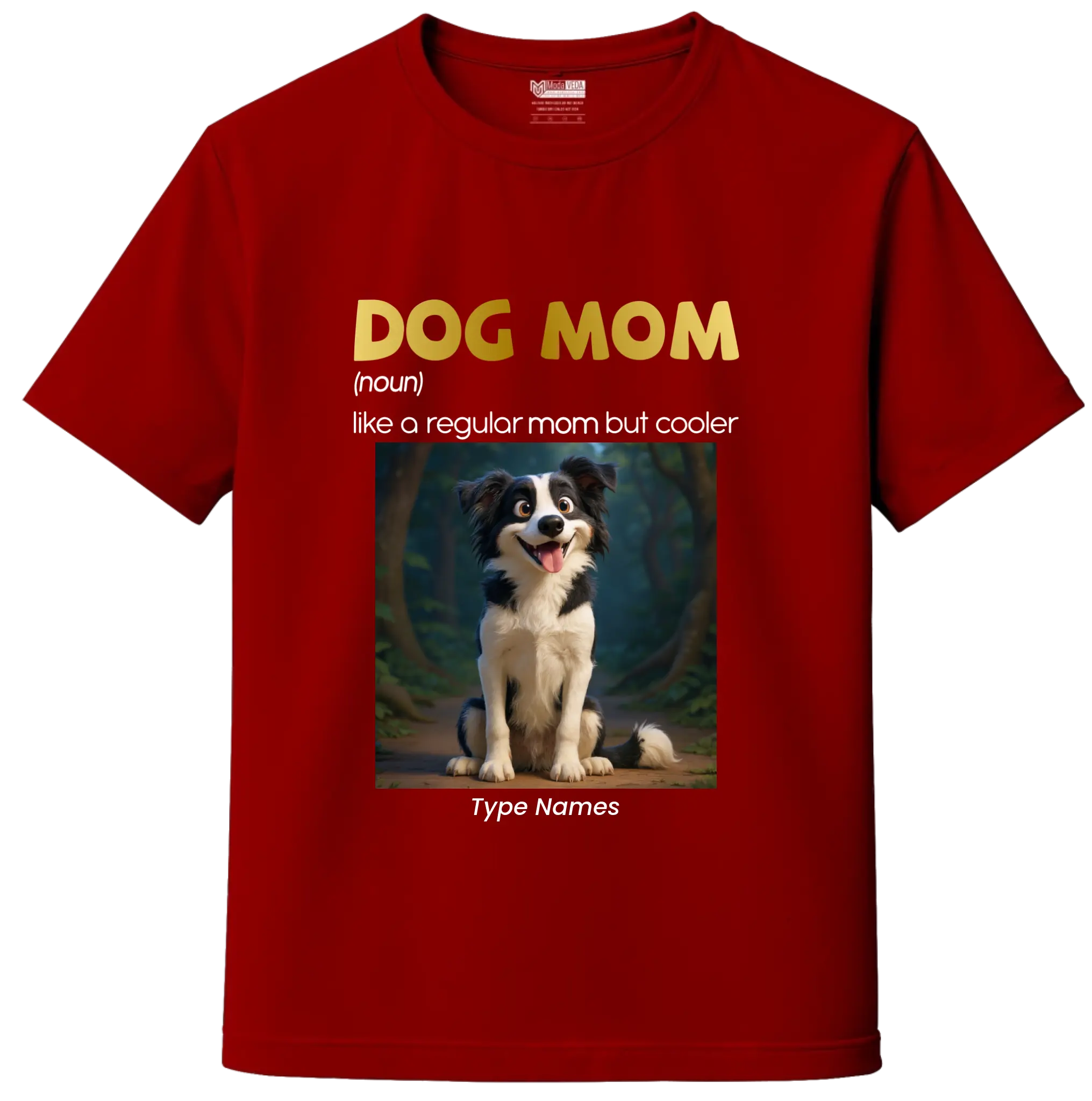 AI Cartoon Pet Portrait T-Shirt – Dog Mom Edition
