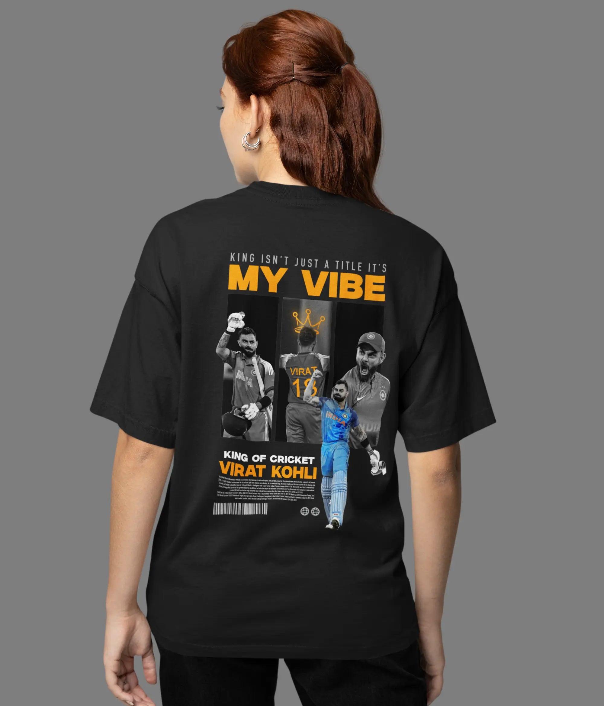 King of Cricket – Oversized Printed T-Shirt