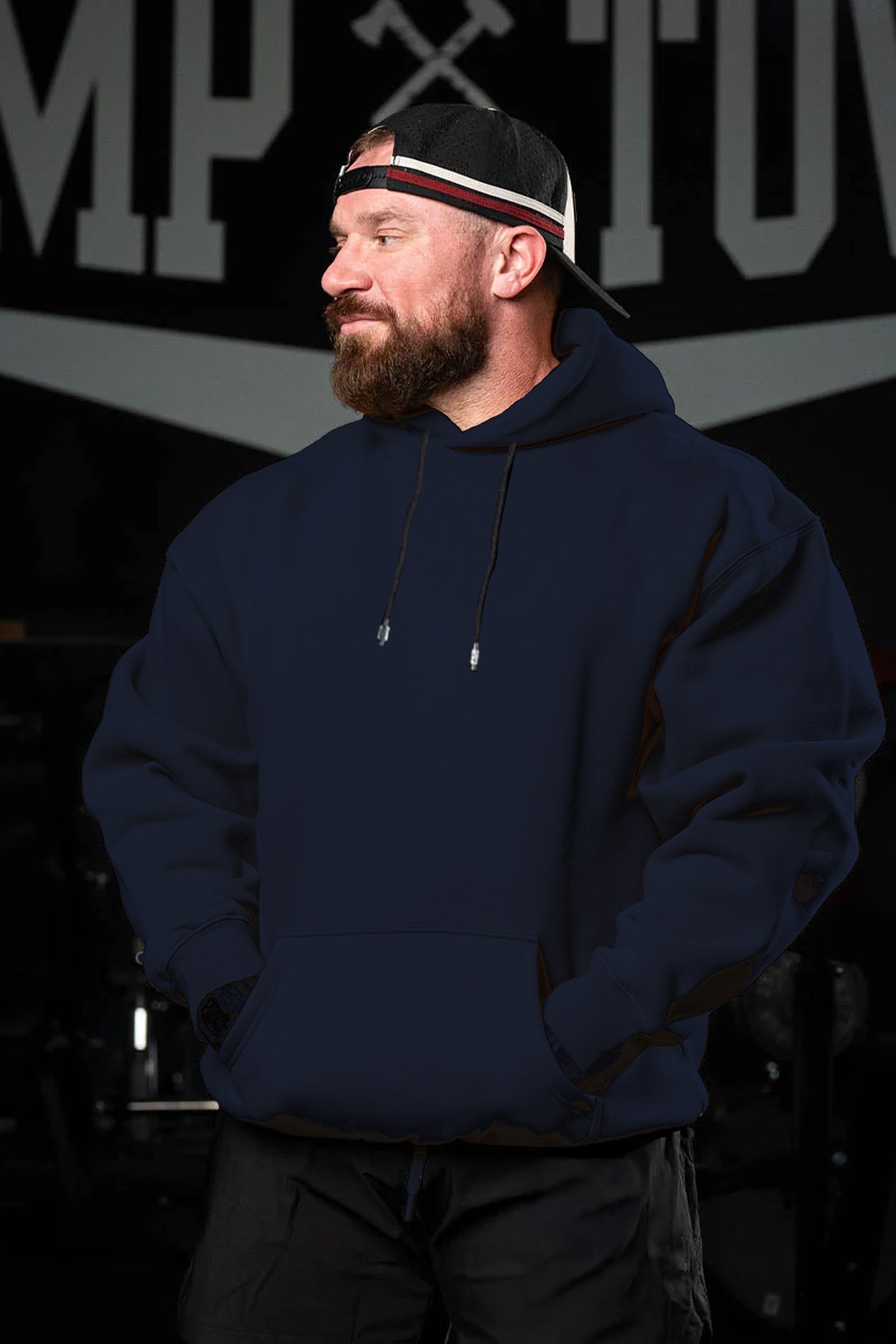 Oversized Hooded Sweatshirt Navy Blue