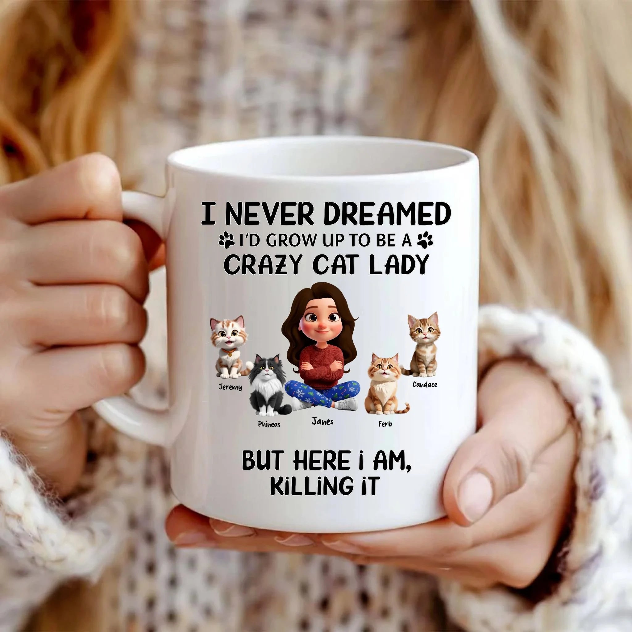 Personalized Crazy Cat Lady Mug