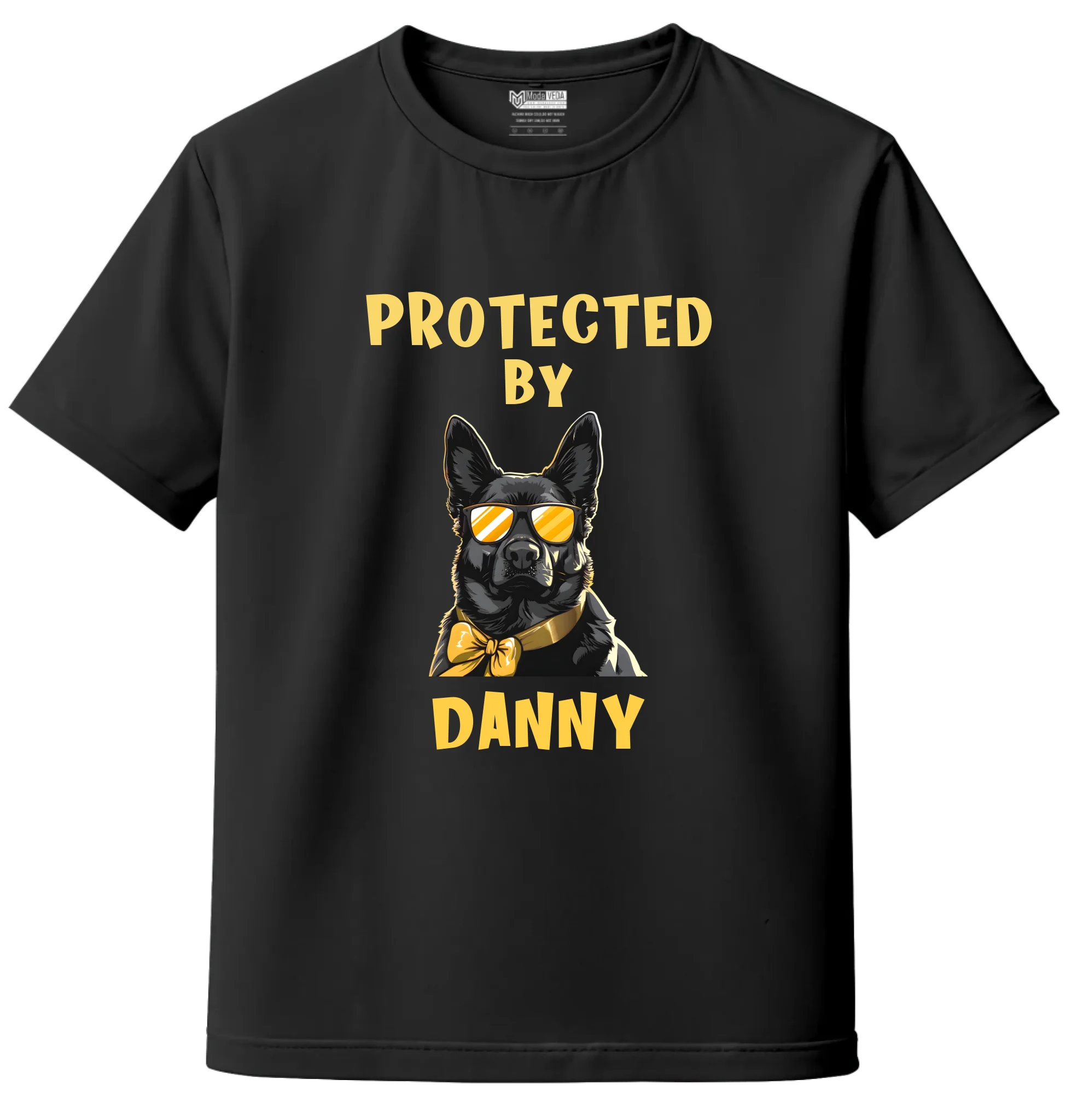 Custom “Protected by My Dog” T-Shirt with Name & Breed