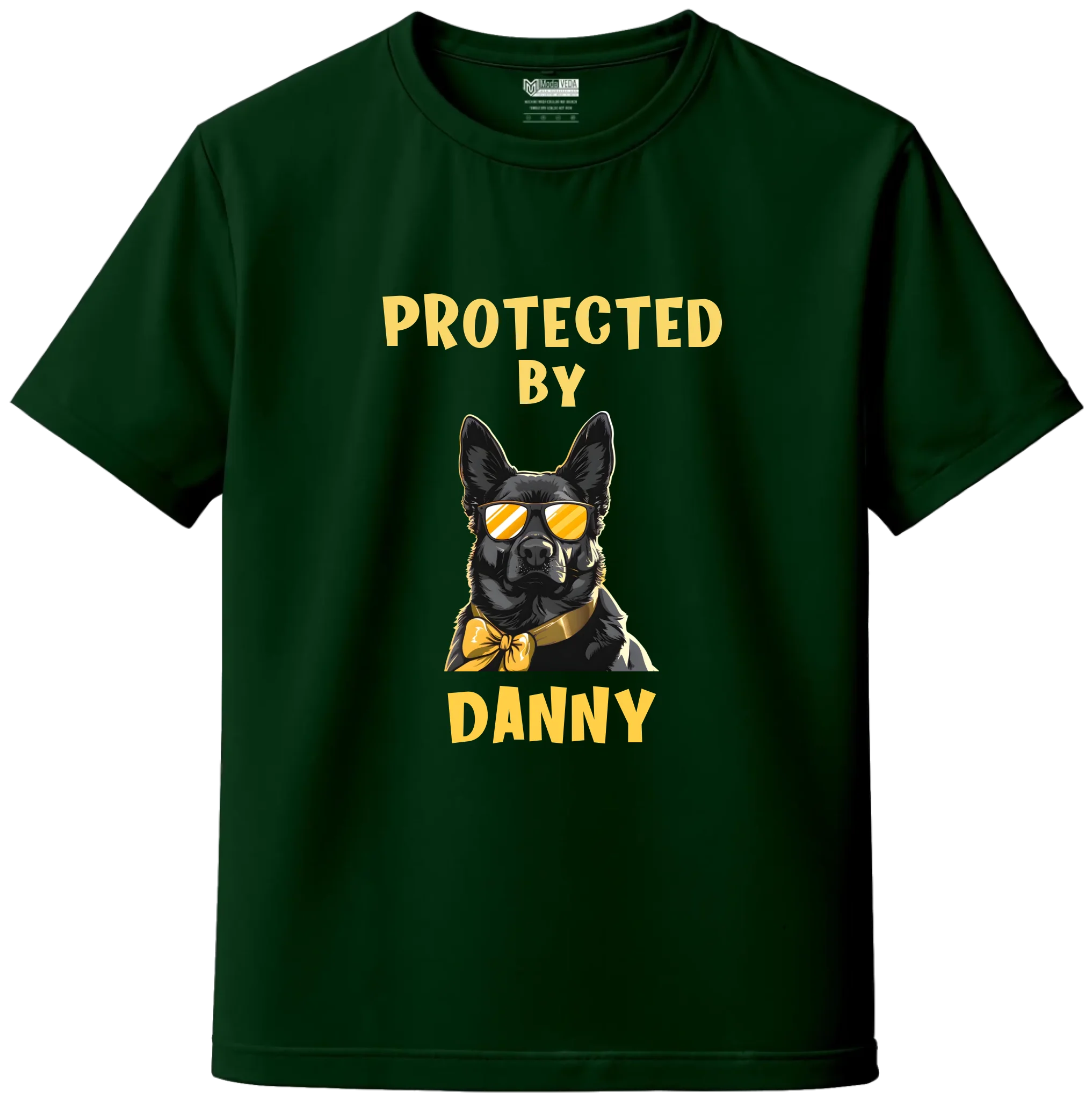 Custom “Protected by My Dog” T-Shirt with Name & Breed