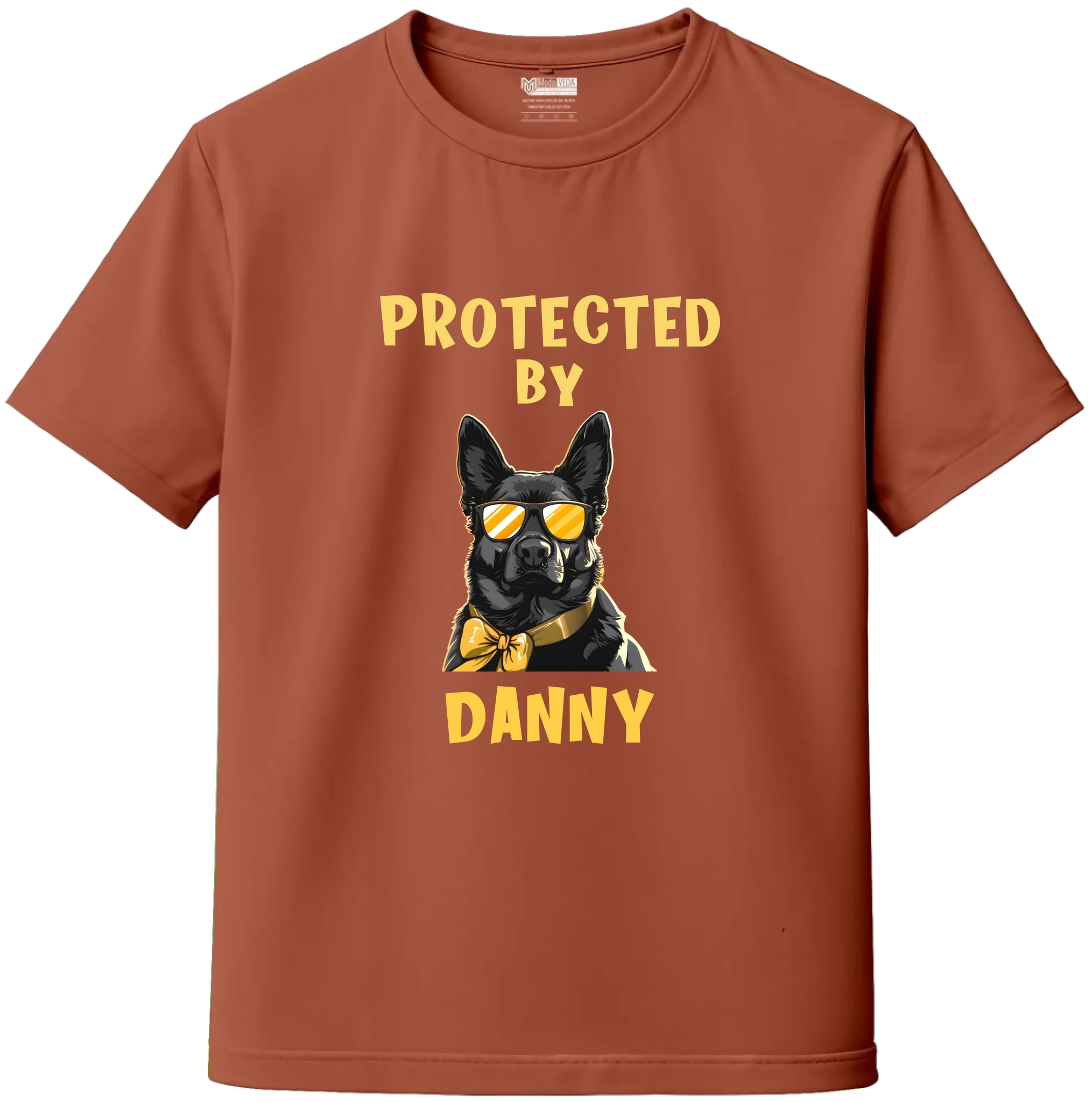 Custom “Protected by My Dog” T-Shirt with Name & Breed