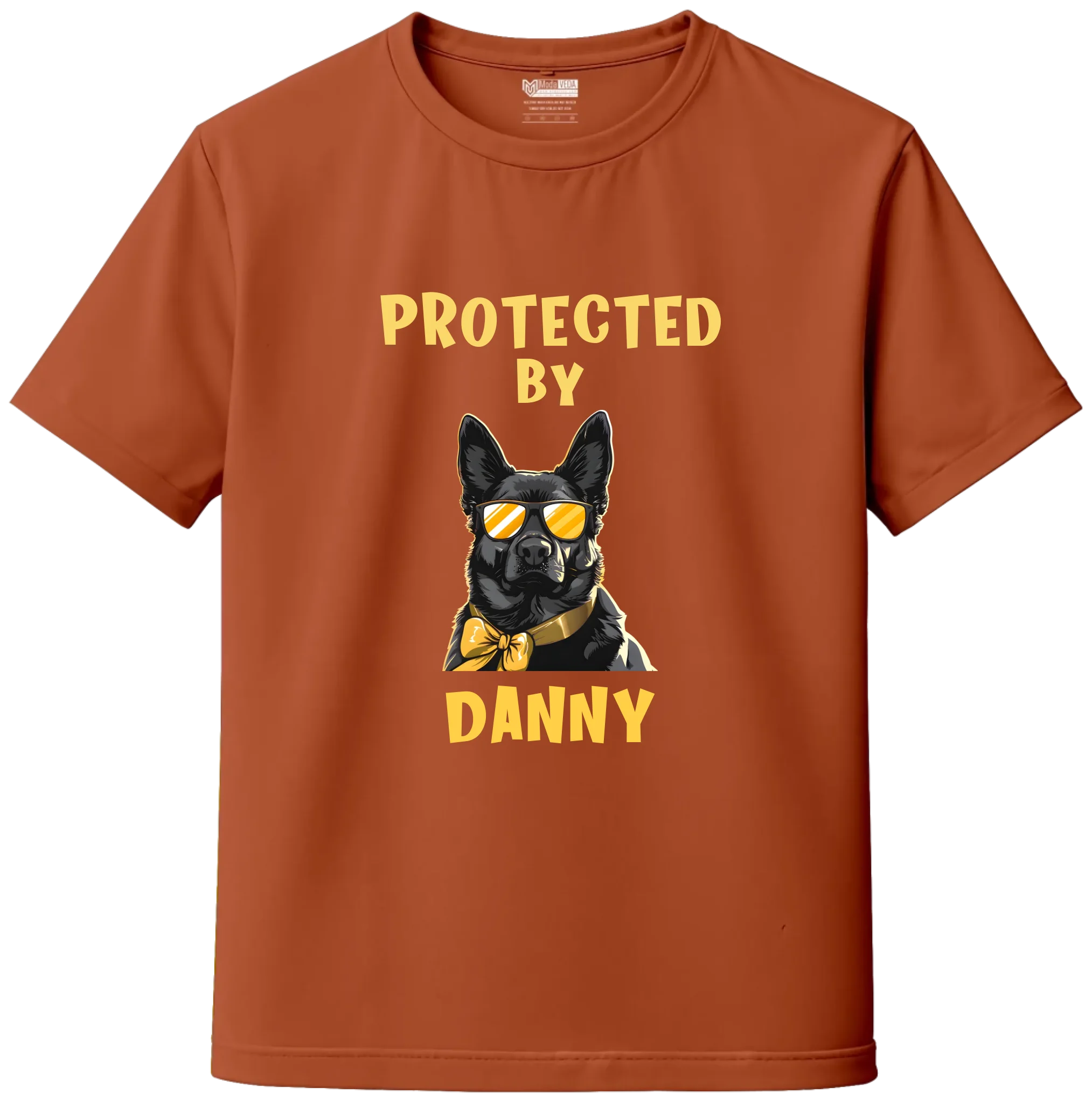 Custom “Protected by My Dog” T-Shirt with Name & Breed