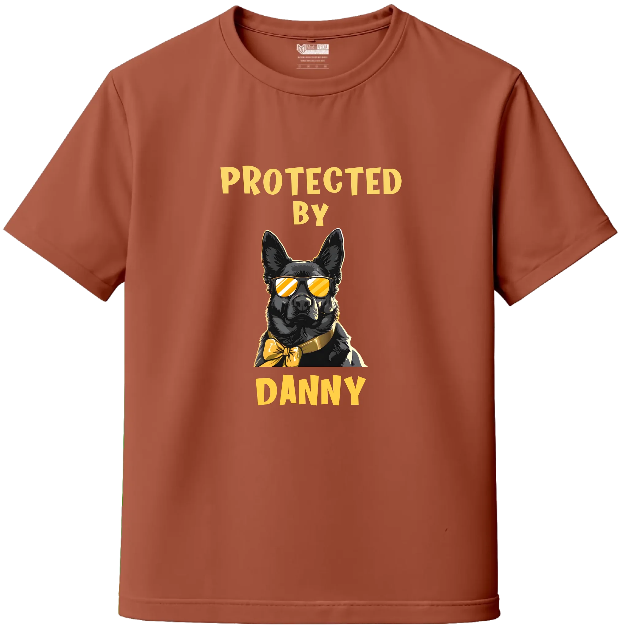 Custom “Protected By My Dog” Kids T-Shirt – Personalized Name & Dog Breed