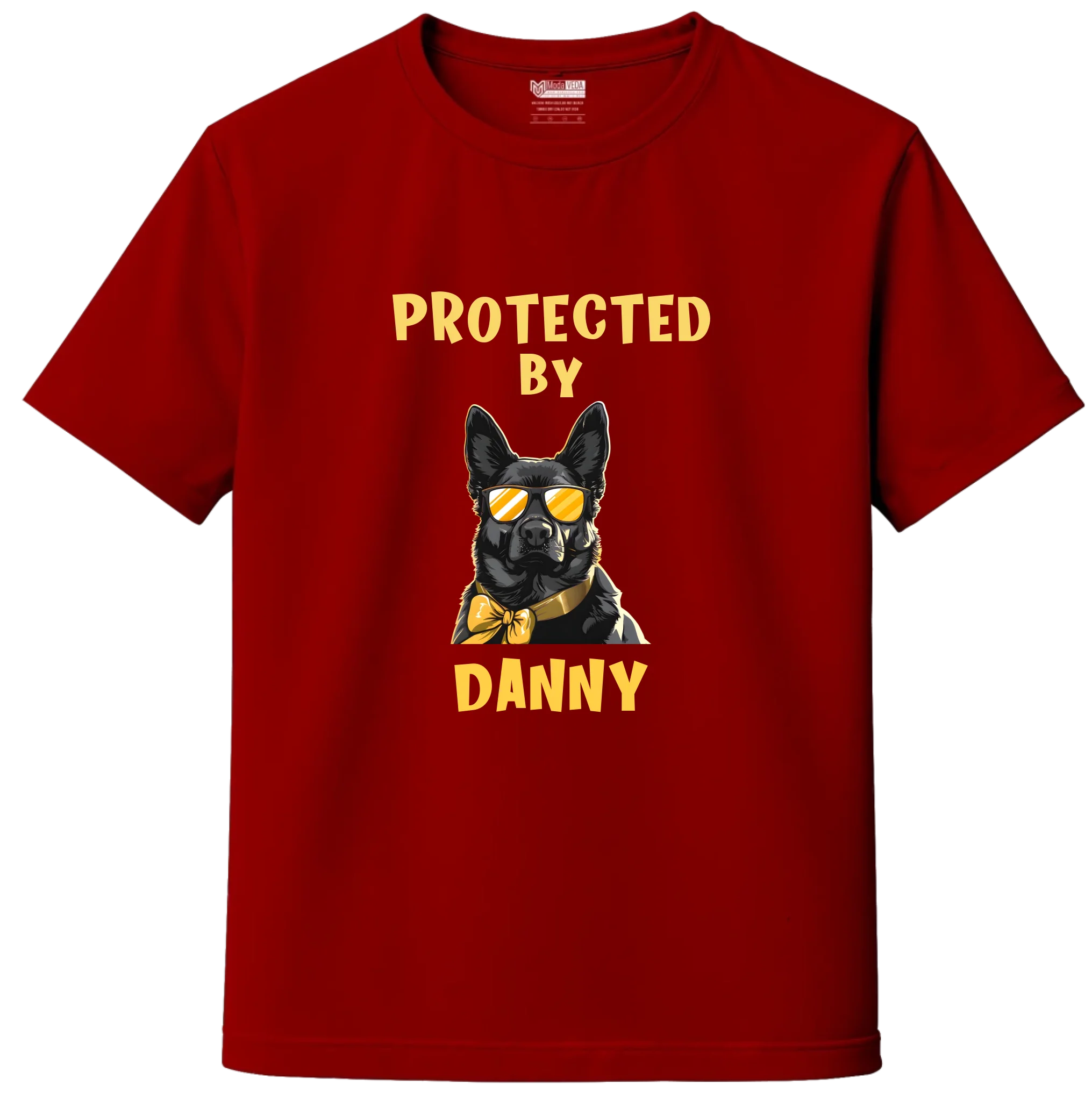 Custom “Protected By My Dog” Kids T-Shirt – Personalized Name & Dog Breed