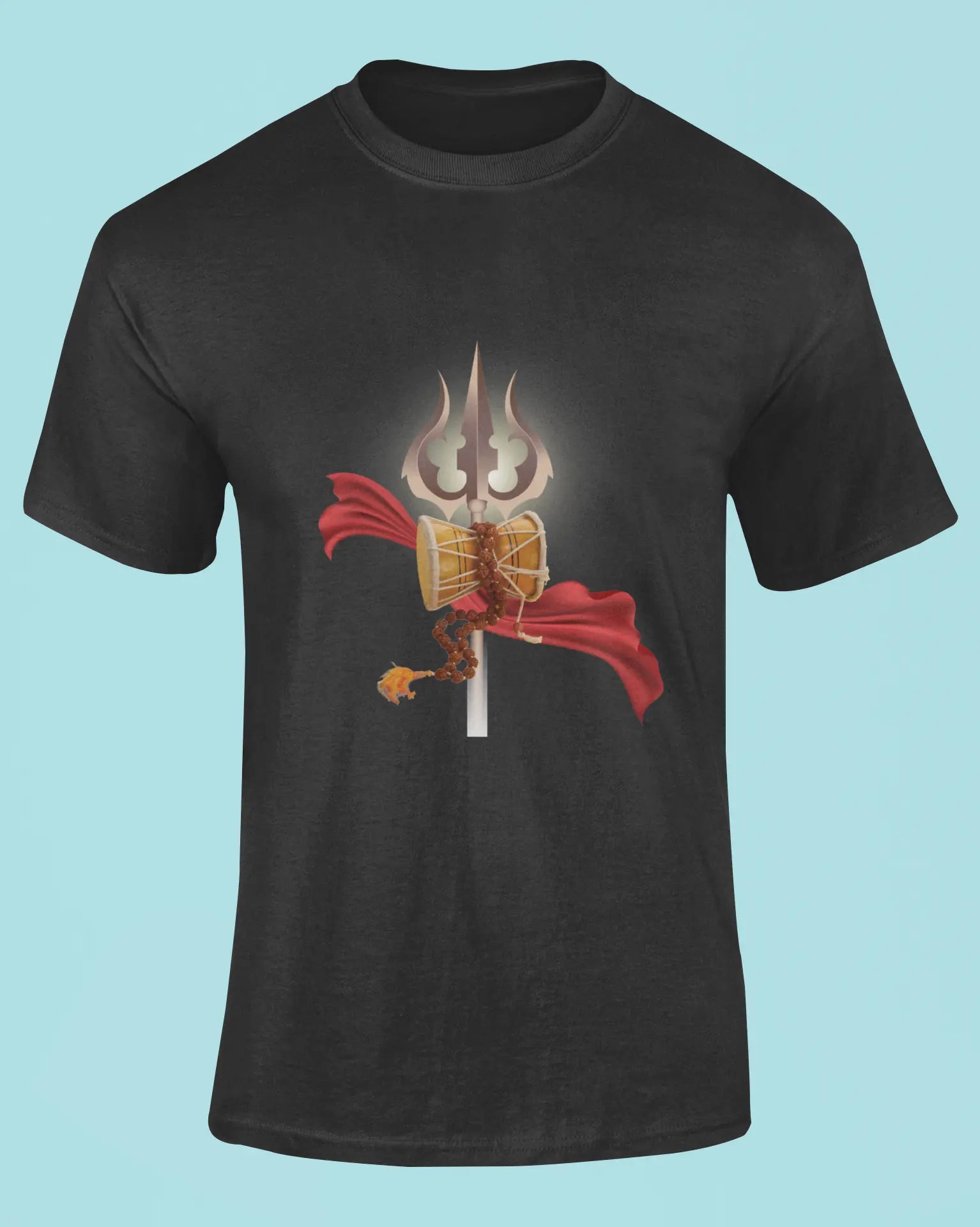 Trishul & Damru Print Tee – Symbol of Power