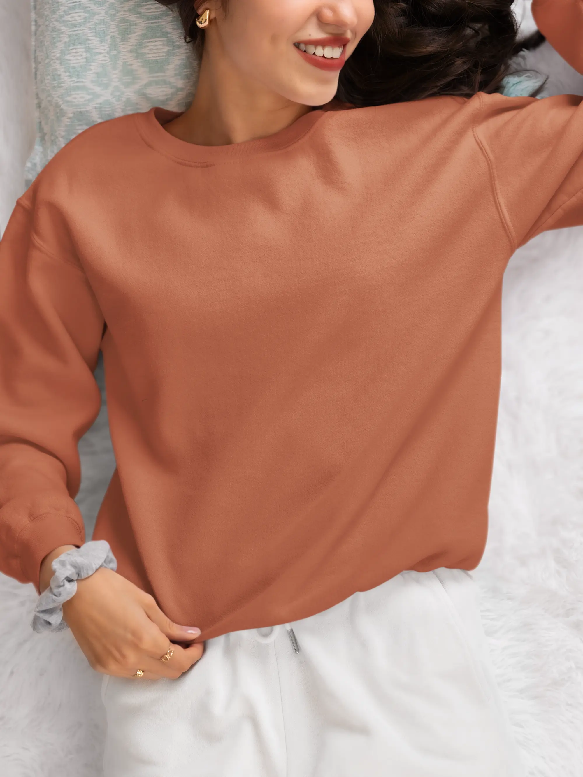 Premium Plain Sweatshirt Coral