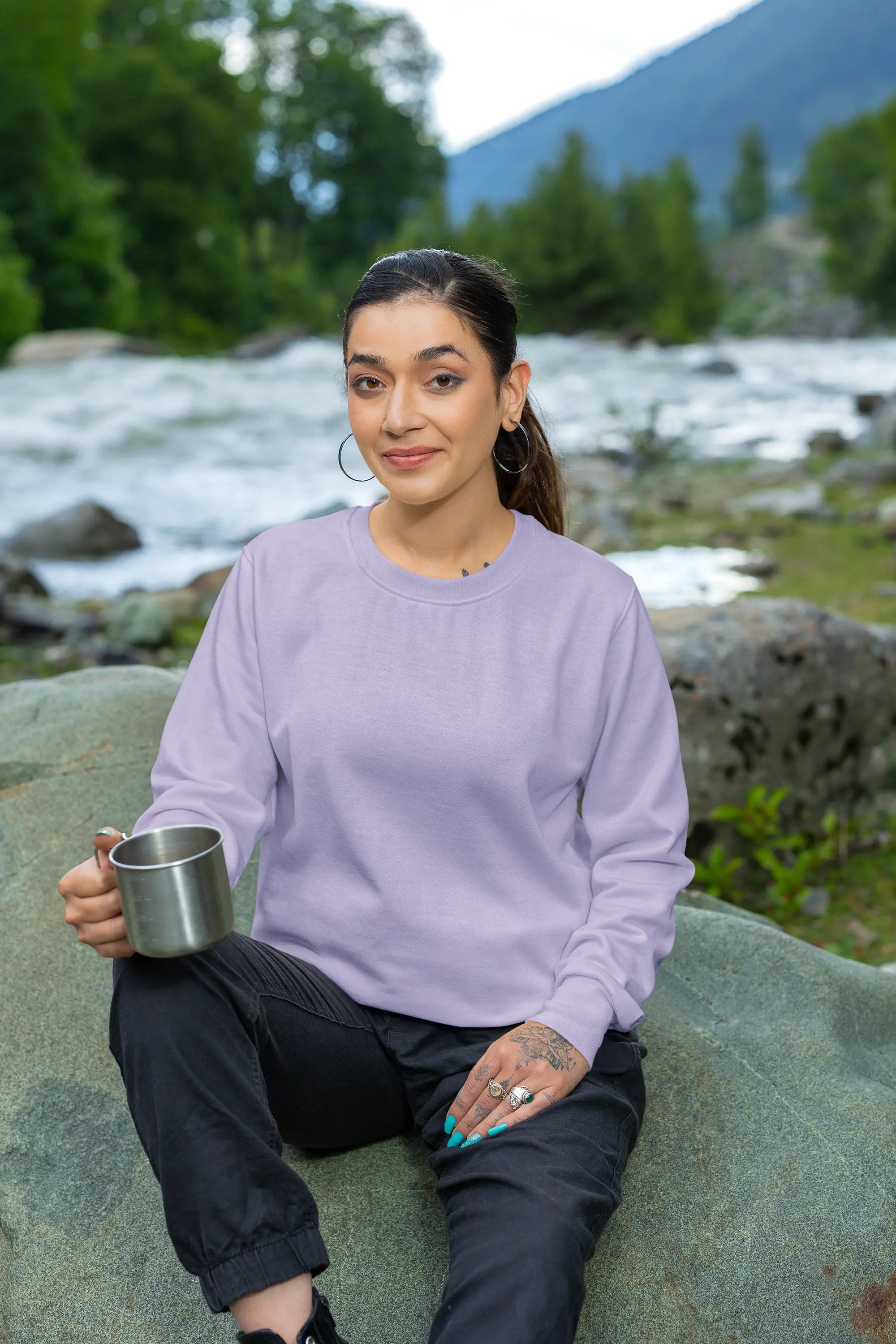 Premium Plain Sweatshirt Lavender