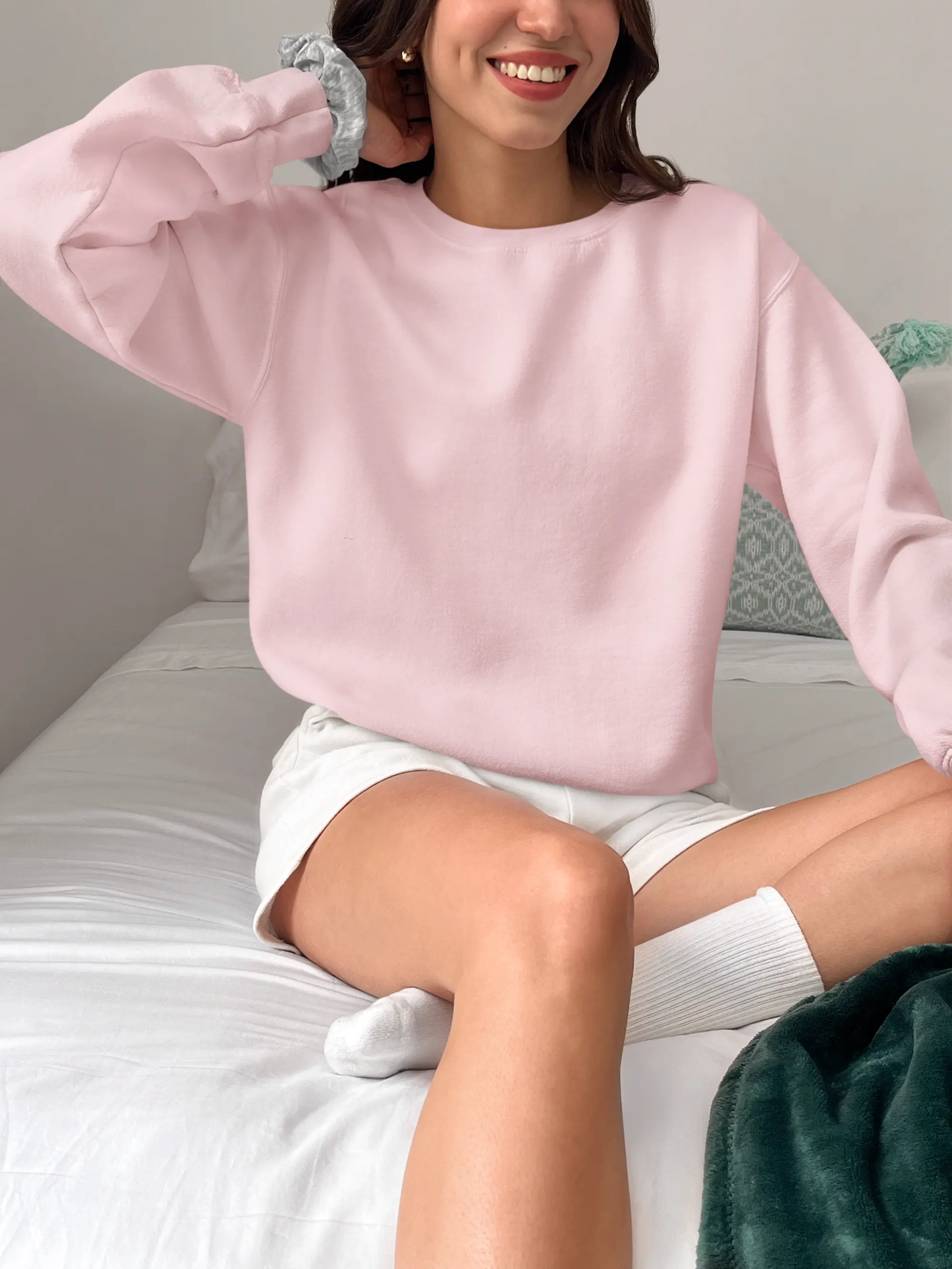 Plain Sweatshirt Light Baby Pink