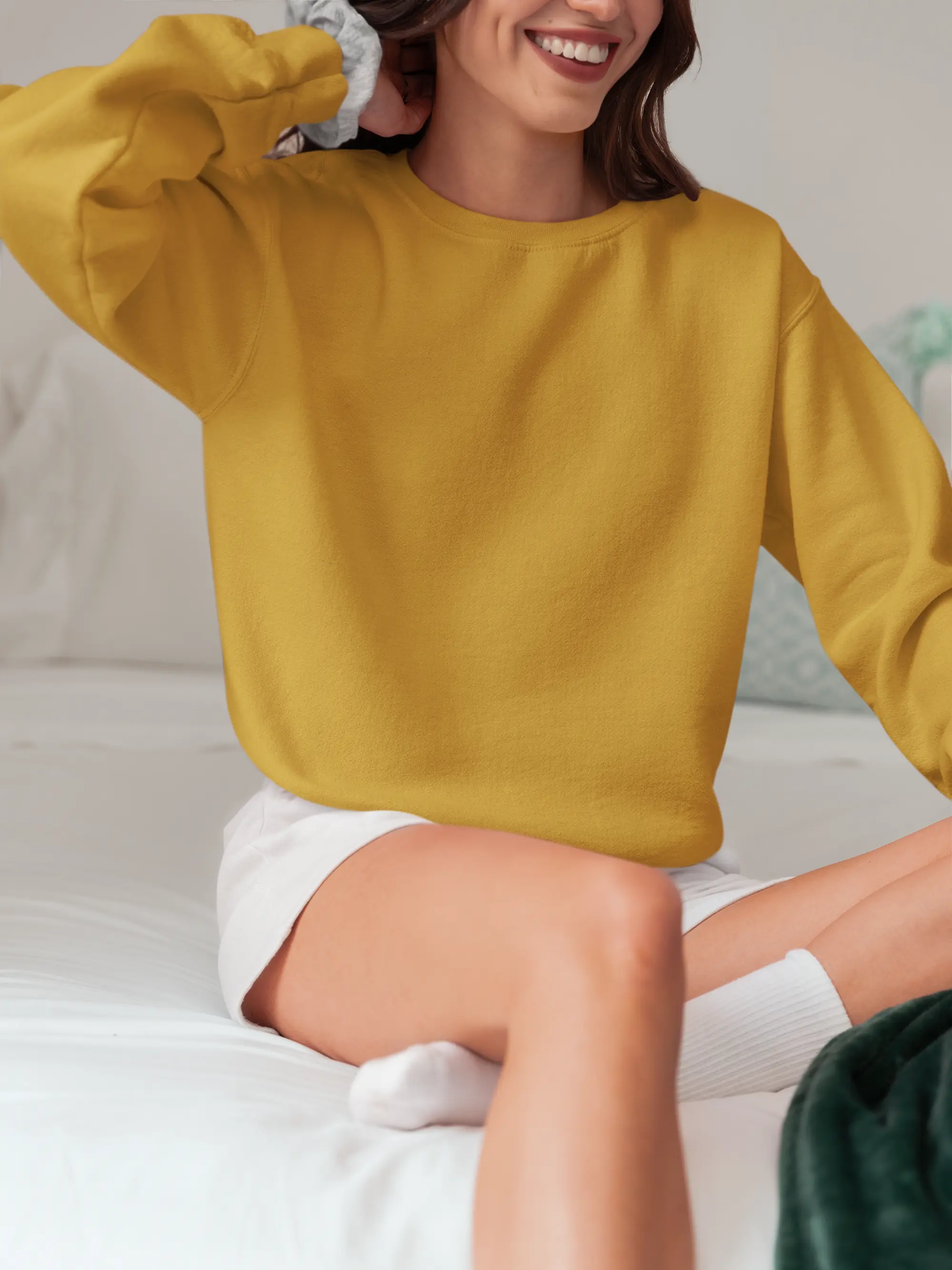 Premium Plain Sweatshirt Mustard Yellow