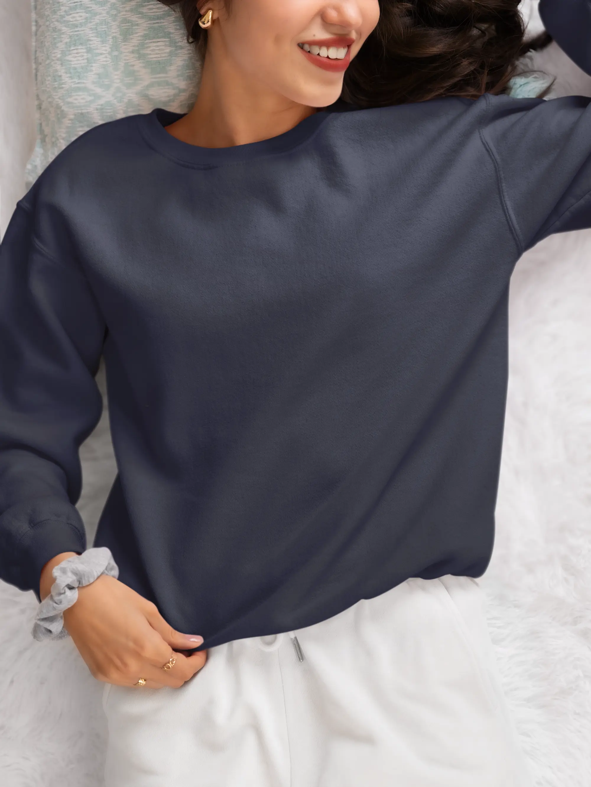 Premium Plain Sweatshirt Navy Blue