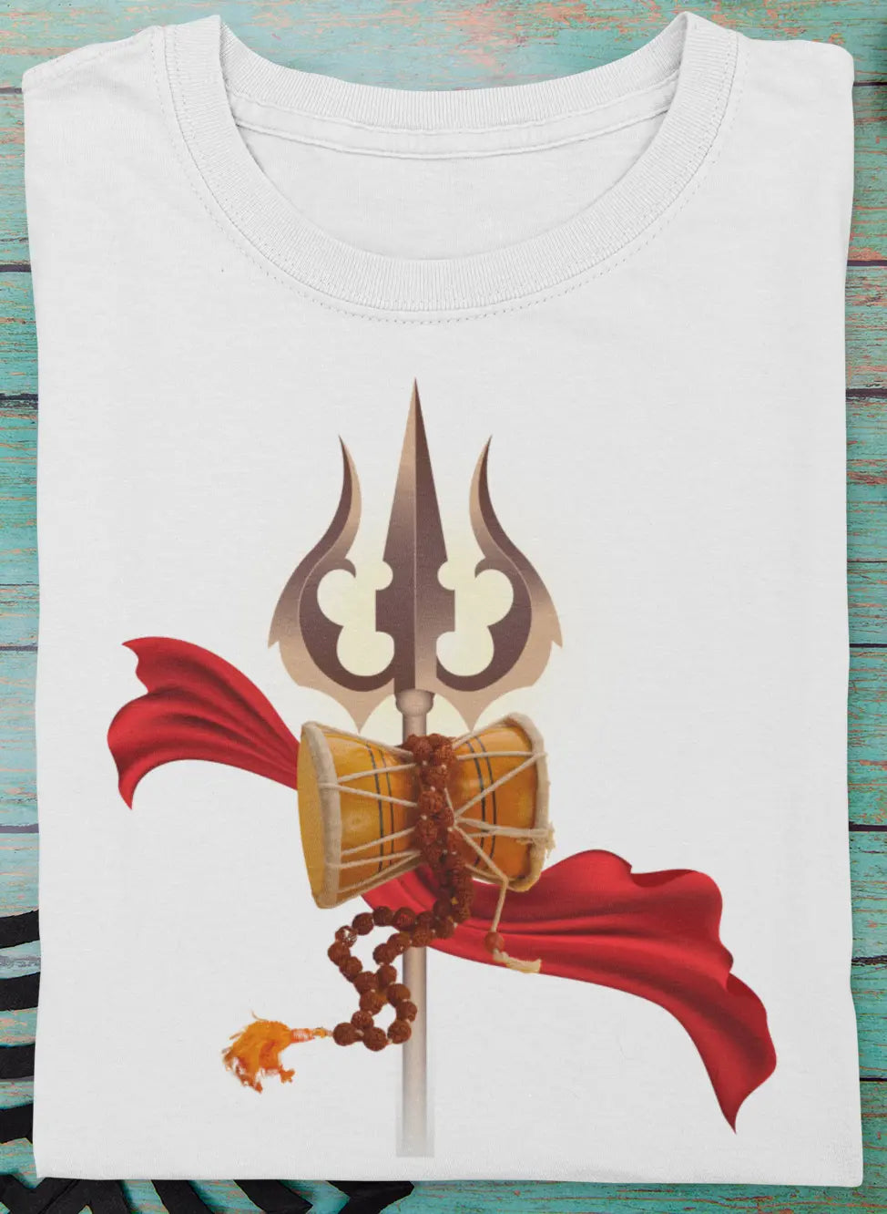 Trishul & Damru Print Tee – Symbol of Power