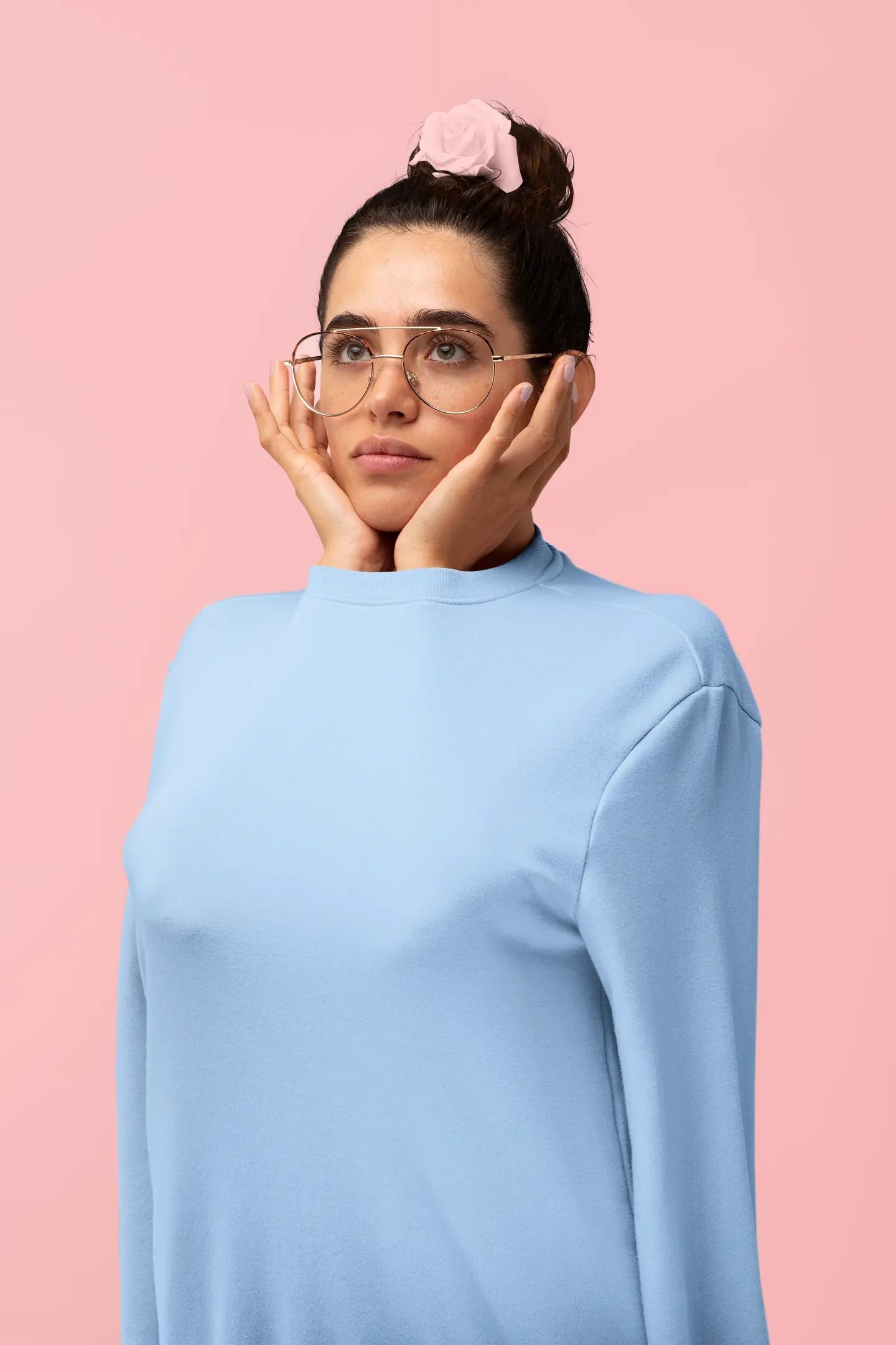 Premium Plain Sweatshirt Baby Blue