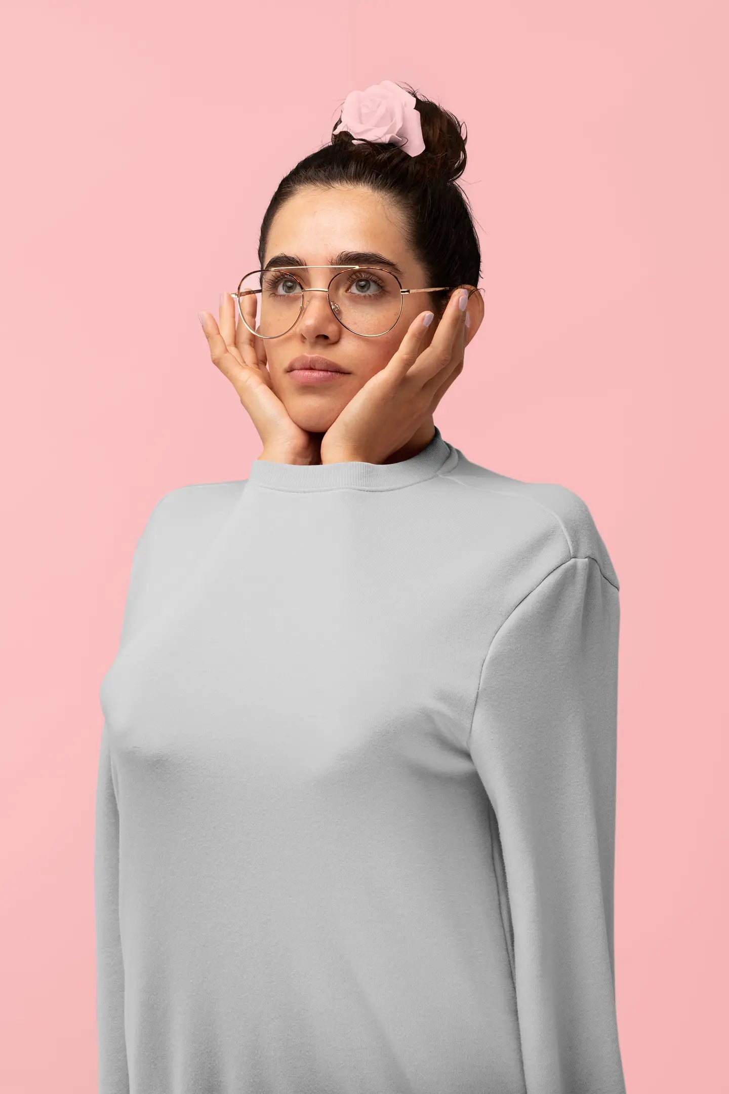 Premium Plain Sweatshirt Grey Melange