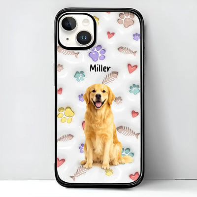 Custom Pet Watercolor iPhone Case - Personalized Pet Portrait with Name