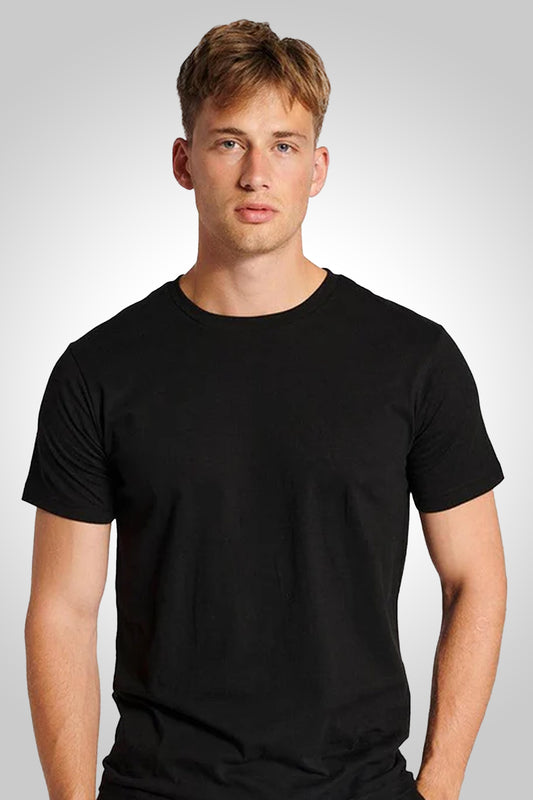 Round Neck Half Sleeve Black