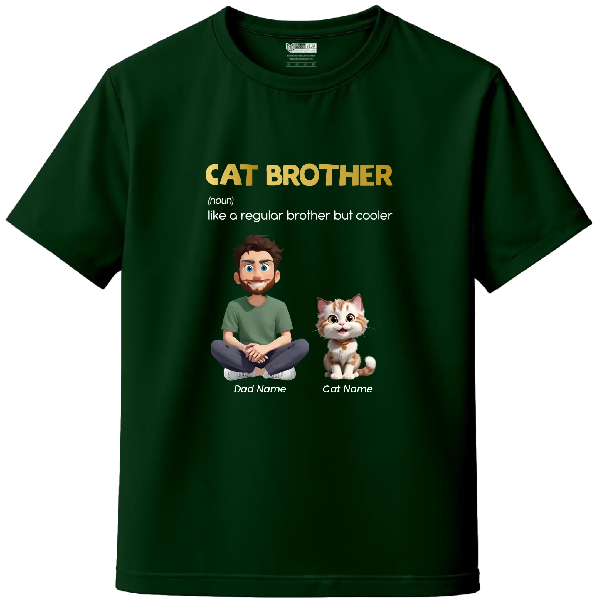 Custom Cat Brother Custom T-Shirt – Personalize Name, Cat Breed & Character!