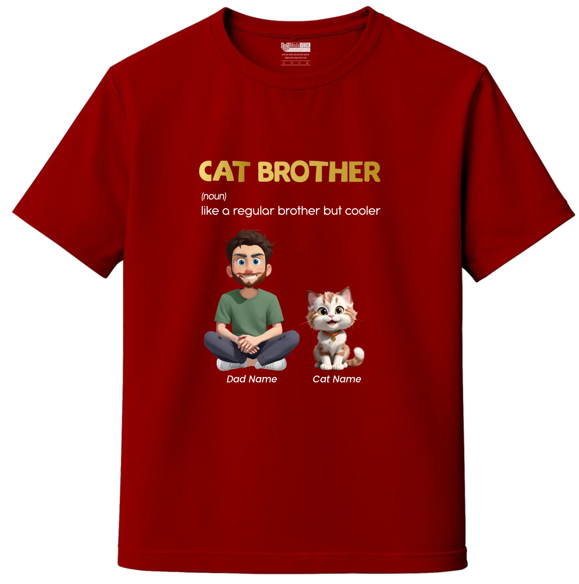 Custom Cat Brother Custom T-Shirt – Personalize Name, Cat Breed & Character!