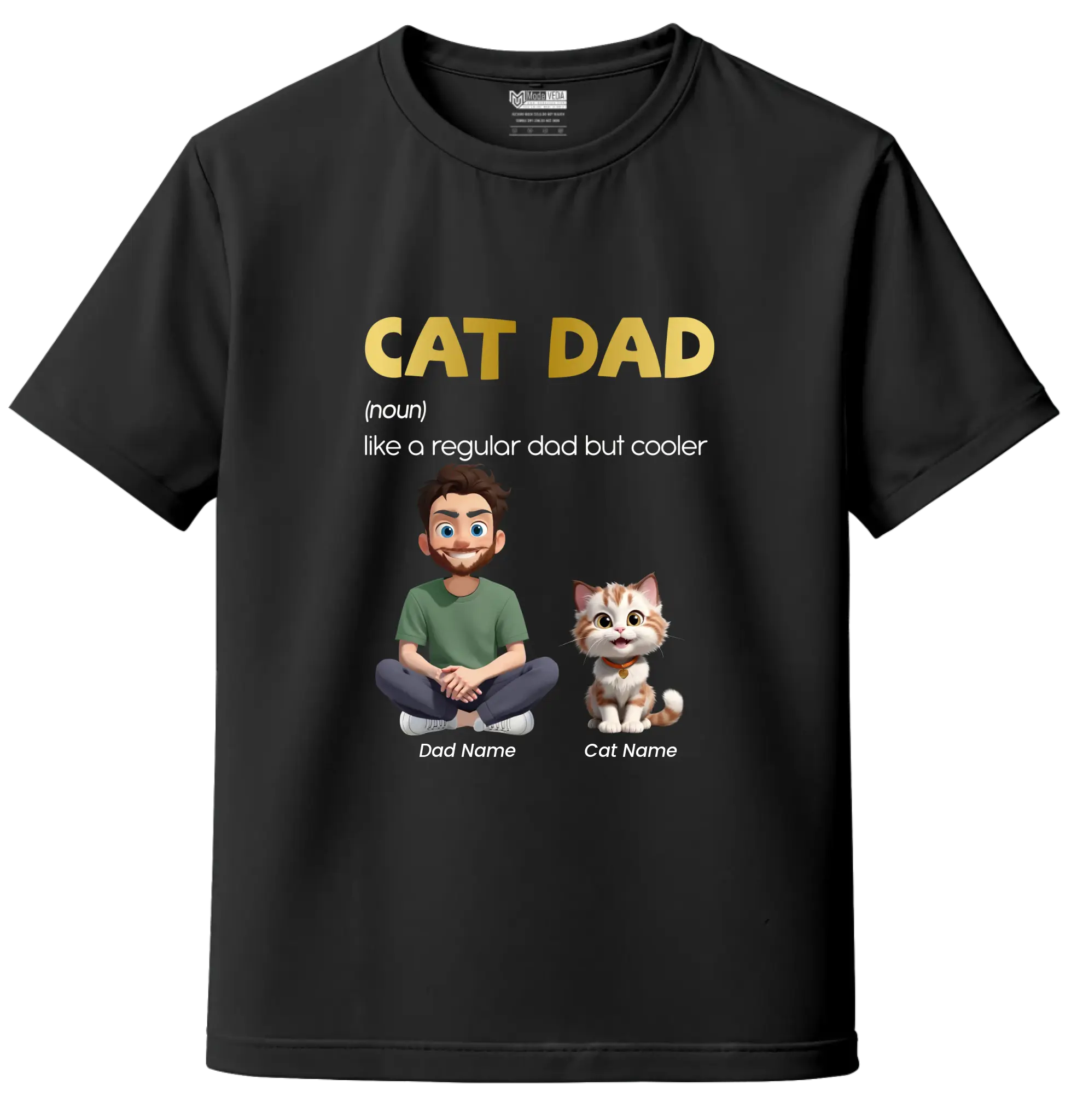 Cat Dad Custom Tee – Personalize Name, Cat Breed & Character!