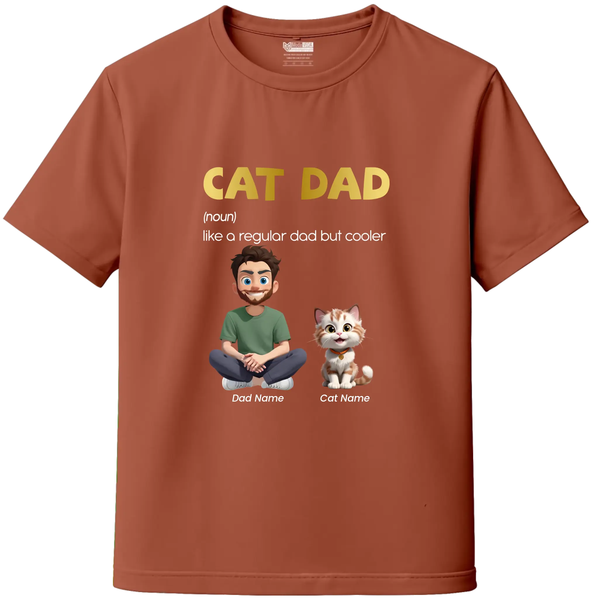 Cat Dad Custom Tee – Personalize Name, Cat Breed & Character!