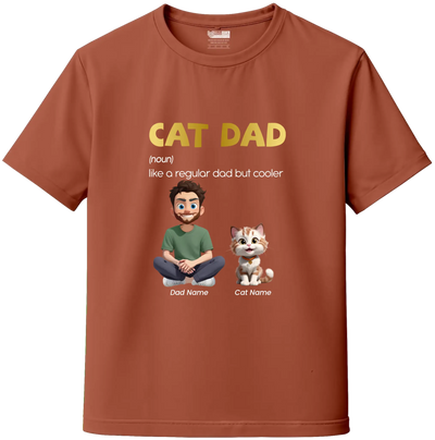 Copper custom cat dad t-shirt with breed and name – personalized cat lover apparel, India