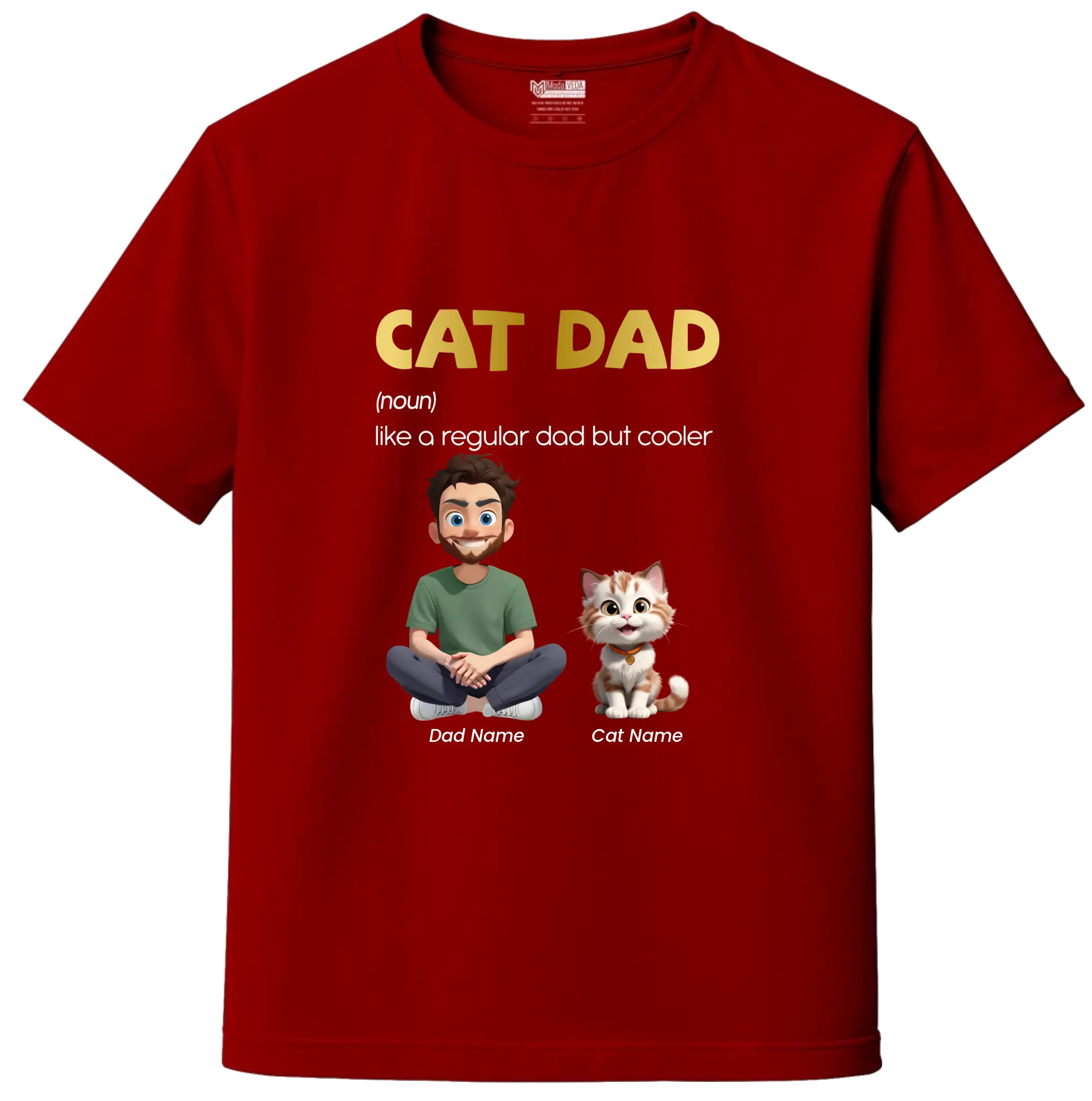 Cat Dad Custom Tee – Personalize Name, Cat Breed & Character!