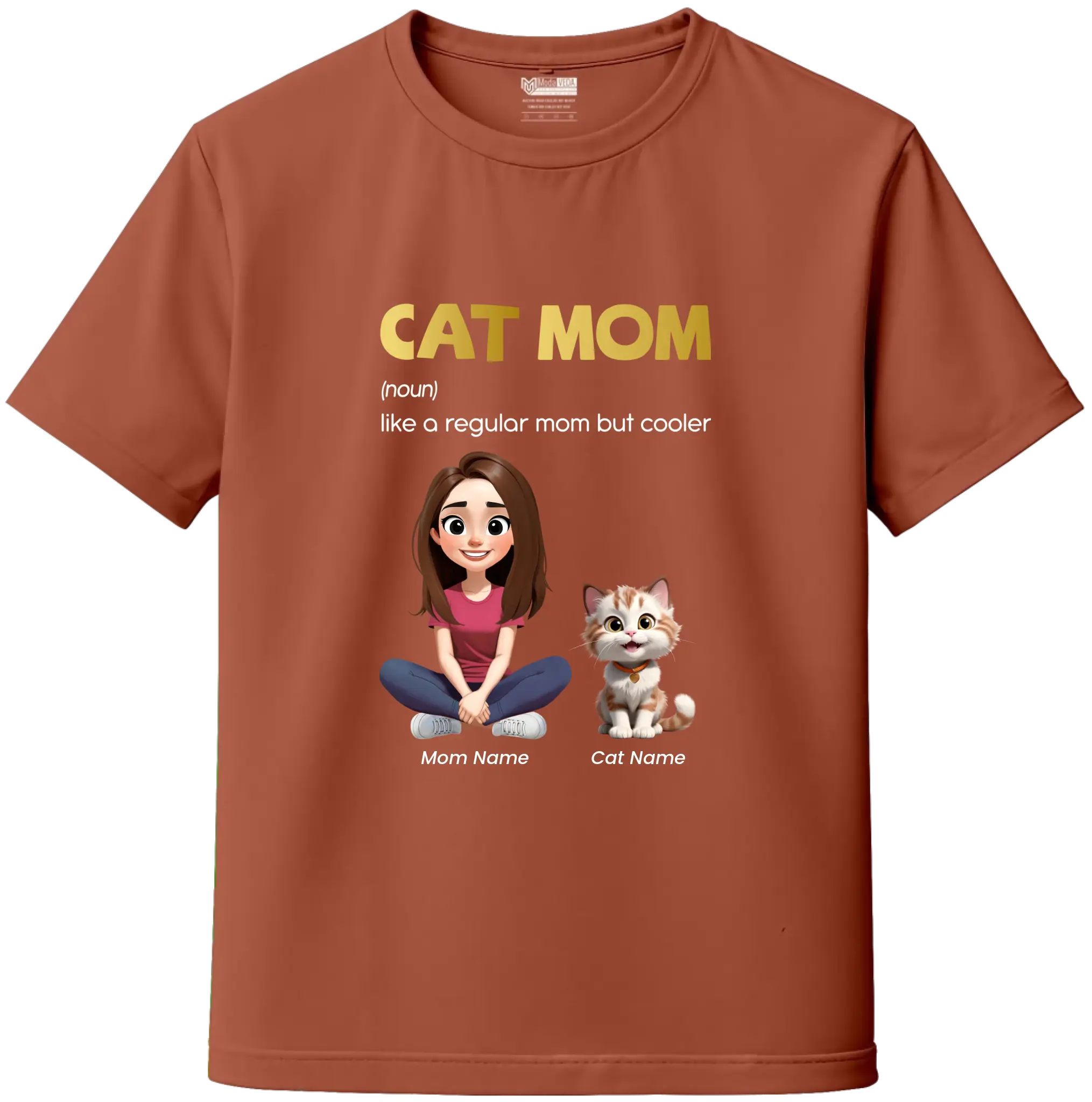 Cat Mom Custom Tee – Personalize Name, Cat Breed & Character!