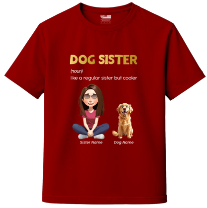Personalized Dog Sister T-Shirt - Custom Character & Dog Breed Design