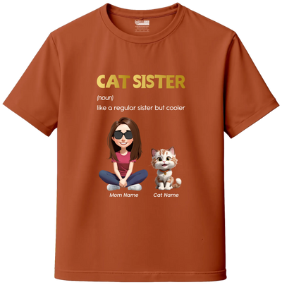 Custom Cat Sister Custom T-Shirt – Personalize Name, Cat Breed & Character!