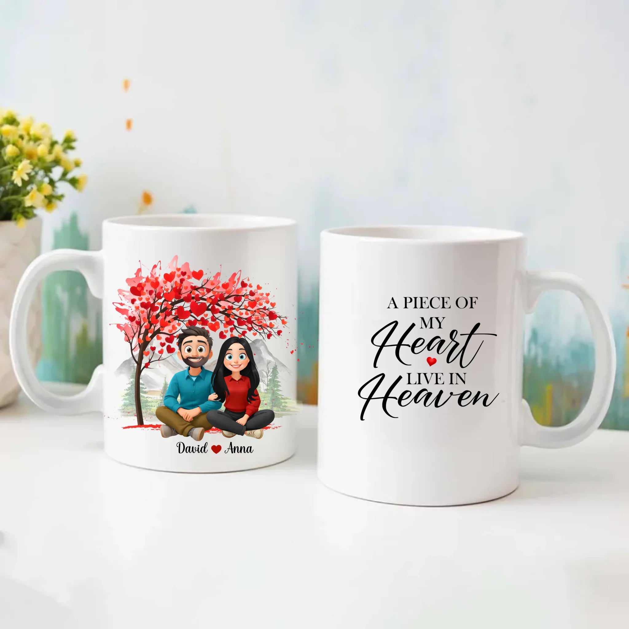 Custom Cartoon Couple Mug – Add Your Names