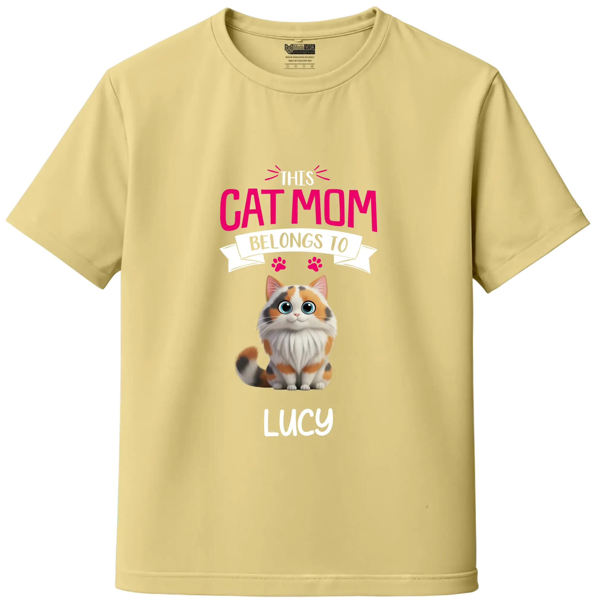 Custom Cat Mom Tee – Add Your Cat’s Name & Cat's Artwork