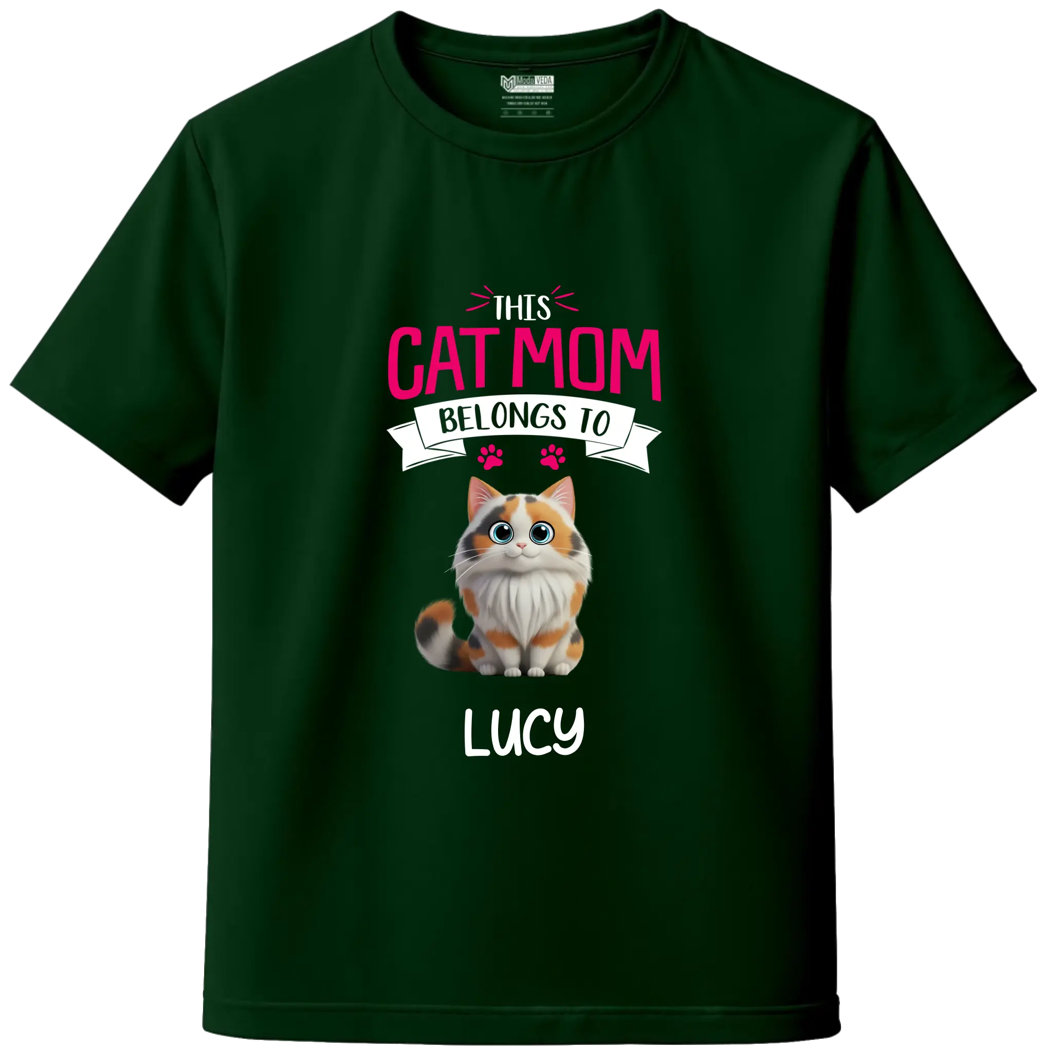 Custom Cat Mom Tee – Add Your Cat’s Name & Cat's Artwork